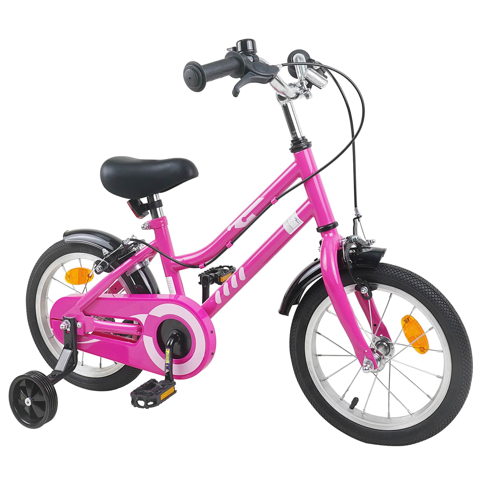 Kinderfahrrad 14 Zoll for 3-5 Years Old Pink Schwarz