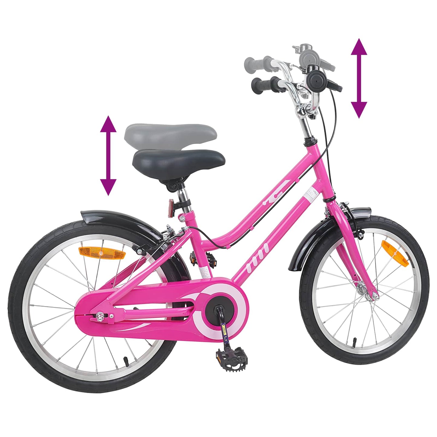 Kinderfahrrad 18 Zoll for 5-7 Years Old Pink Schwarz