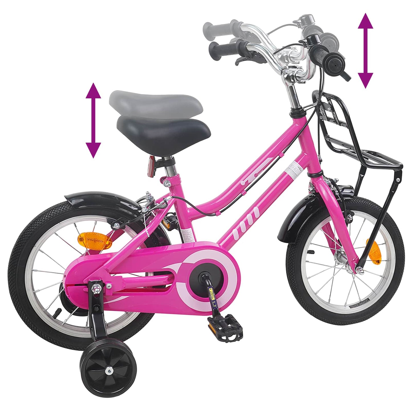 Kinderfahrrad 14 Zoll for 3-5 Years Old Rosa und Schwarz