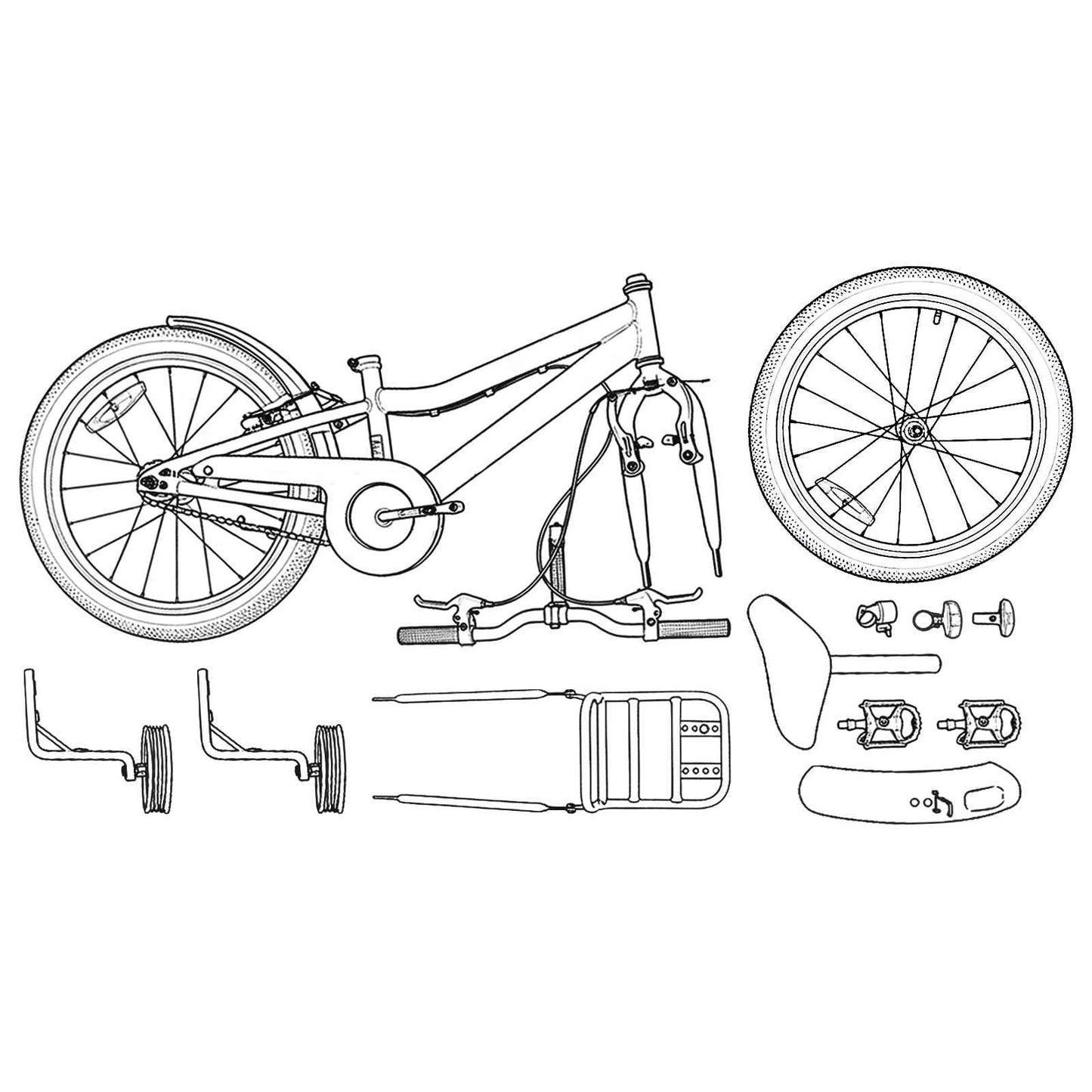 Kinderfahrrad 16 Zoll for 4-6 Years Old Rosa und Schwarz