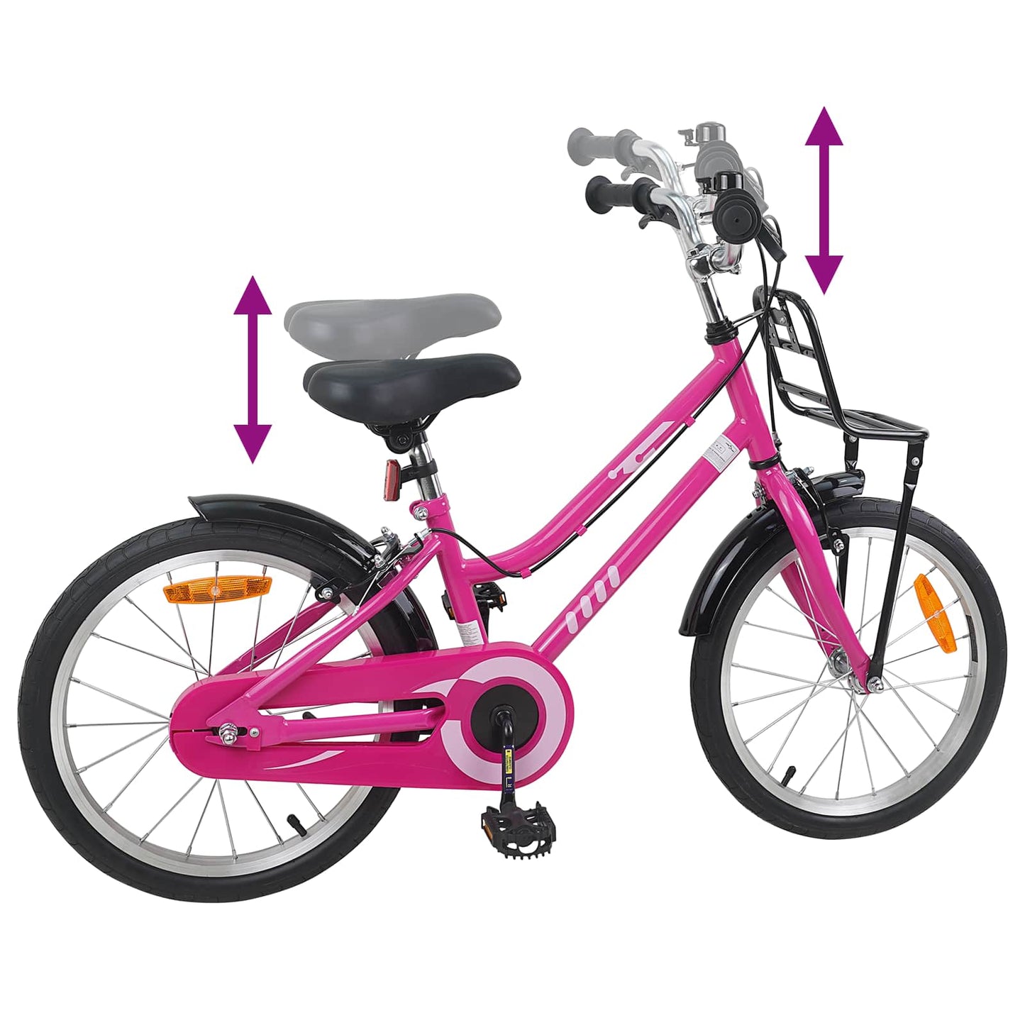 Kinderfahrrad 18 Zoll for 5-7 Years Old Rosa und Schwarz