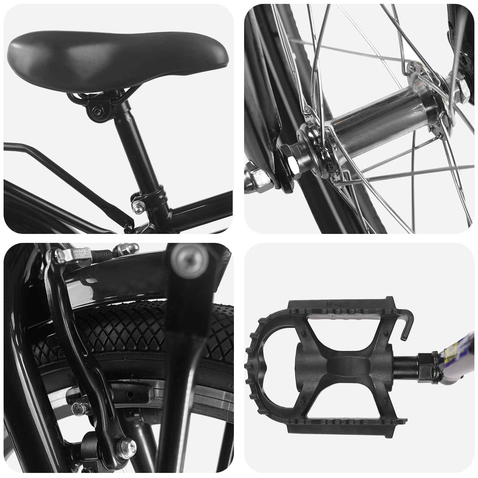 Kinderfahrrad 14 Zoll for 3-5 Years Old Schwarz