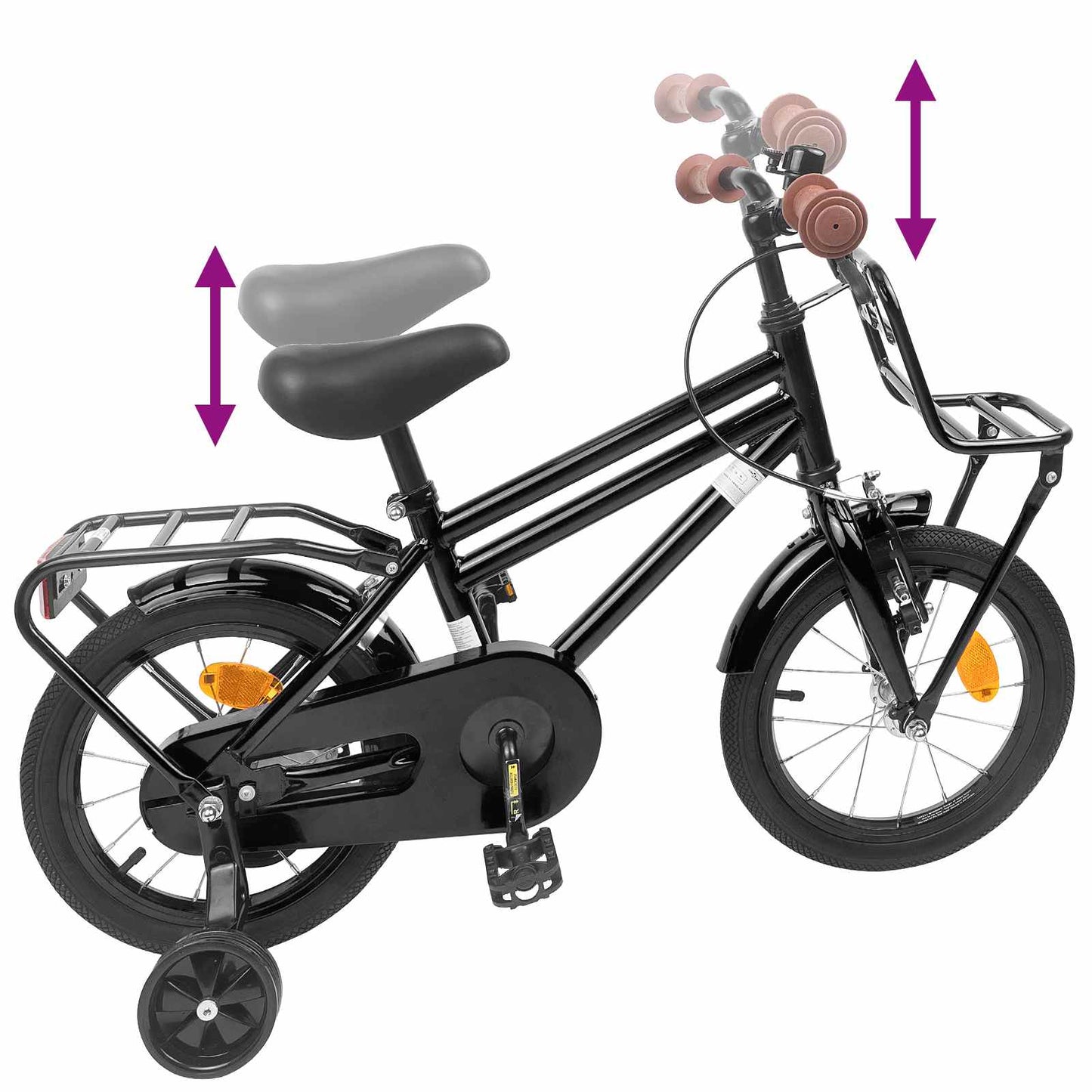 Kinderfahrrad 16 Zoll for 4-6 Years Old Schwarz