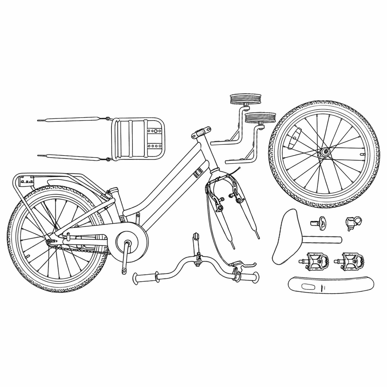 Kinderfahrrad 16 Zoll for 4-6 Years Old Schwarz