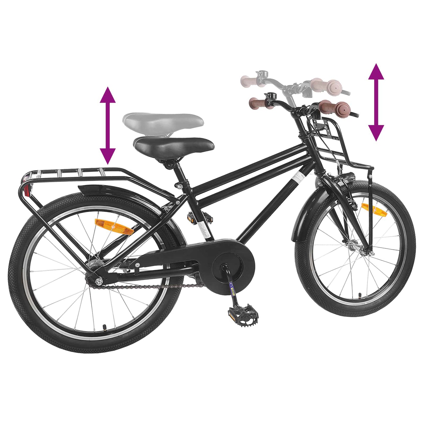 Kinderfahrrad 18 Zoll for 5-7 Years Old Schwarz