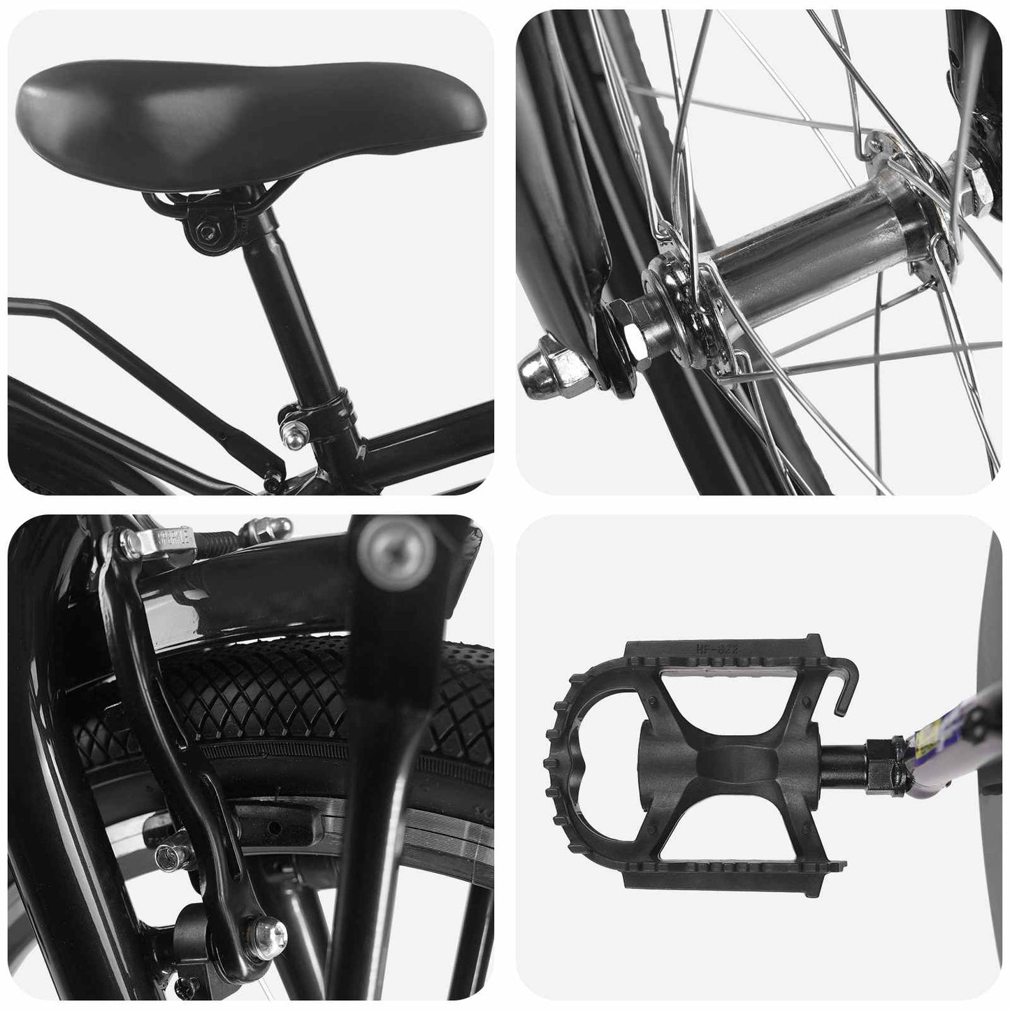 Kinderfahrrad 22 Zoll for 7-12 Years Old Schwarz