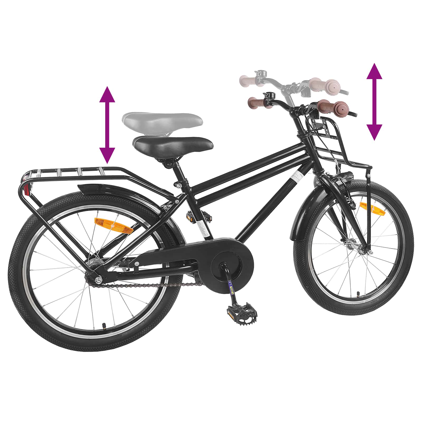 Kinderfahrrad 22 Zoll for 7-12 Years Old Schwarz
