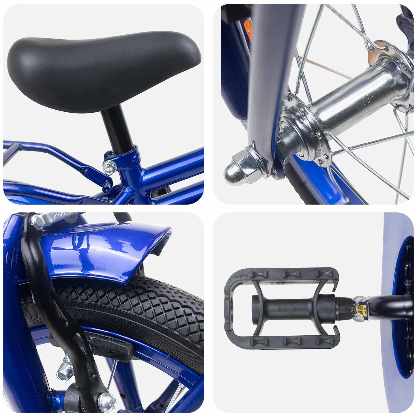 Kinderfahrrad 14 Zoll for 3-5 Years Old Dunkelblau