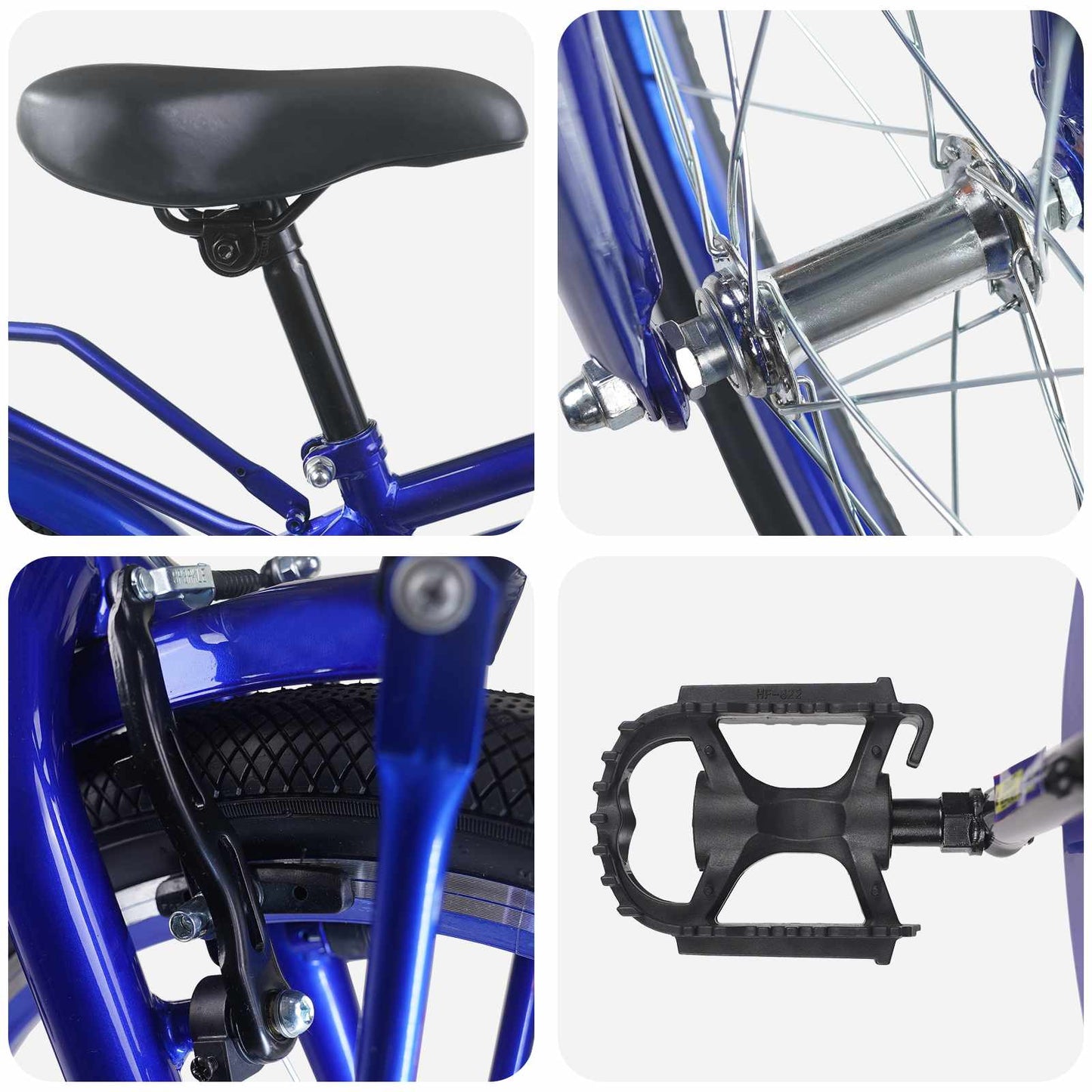 Kinderfahrrad 22 Zoll for 7-12 Years Old Dunkelblau