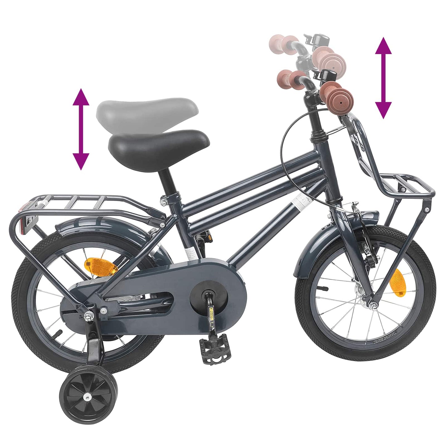 Kinderfahrrad 14 Zoll for 3-5 Years Old Dunkelgrau