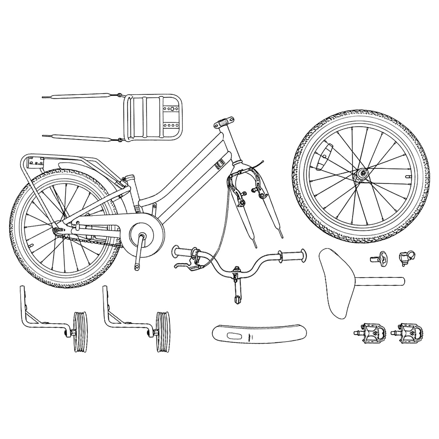 Kinderfahrrad 14 Zoll for 3-5 Years Old Dunkelgrau