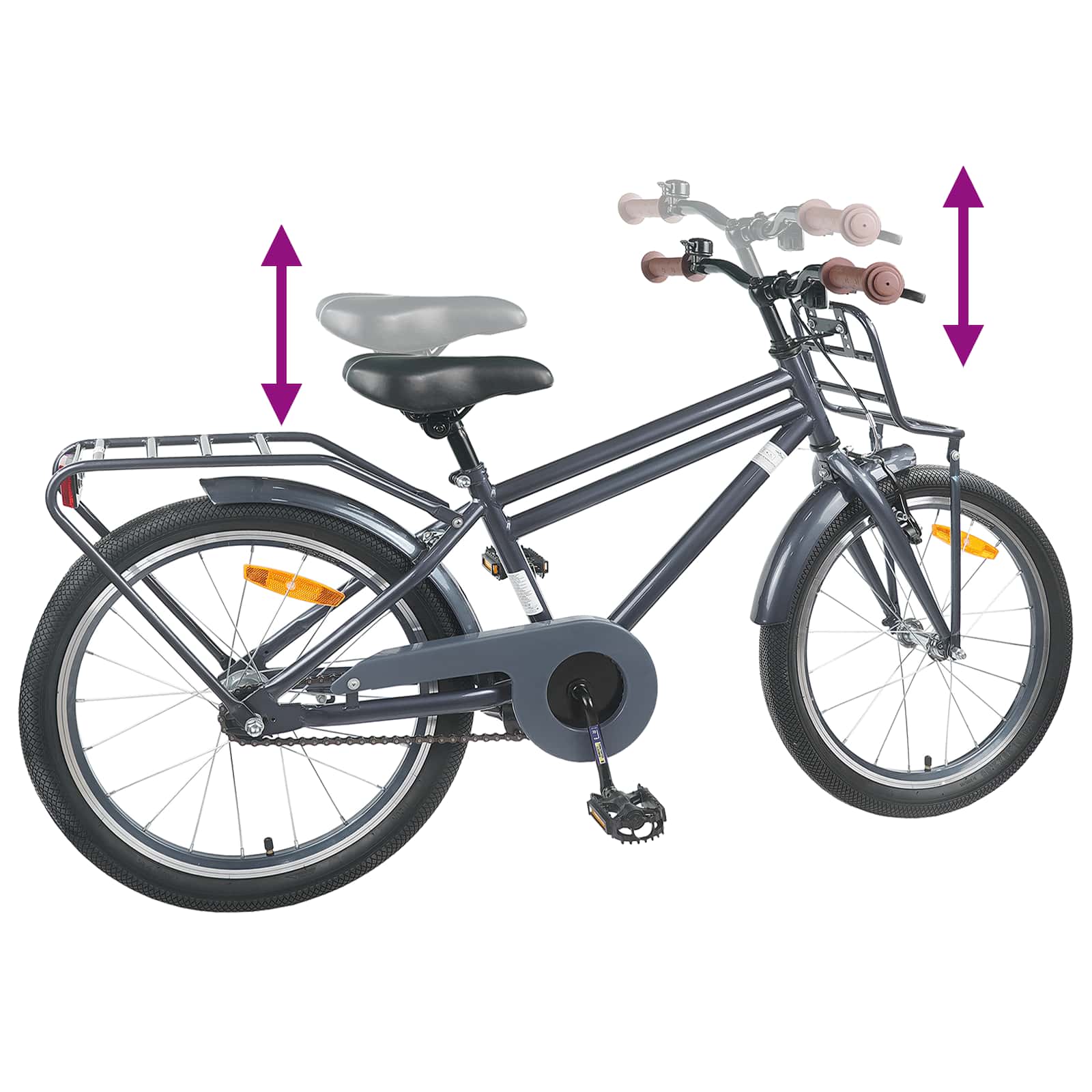 Kinderfahrrad 18 Zoll for 5-7 Years Old Dunkelgrau