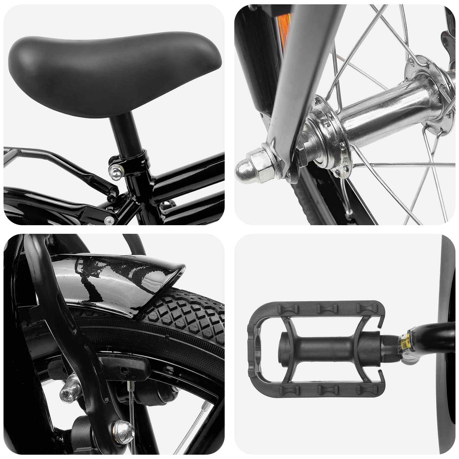 Kinderfahrrad 14 Zoll for 3-5 Years Old Schwarz