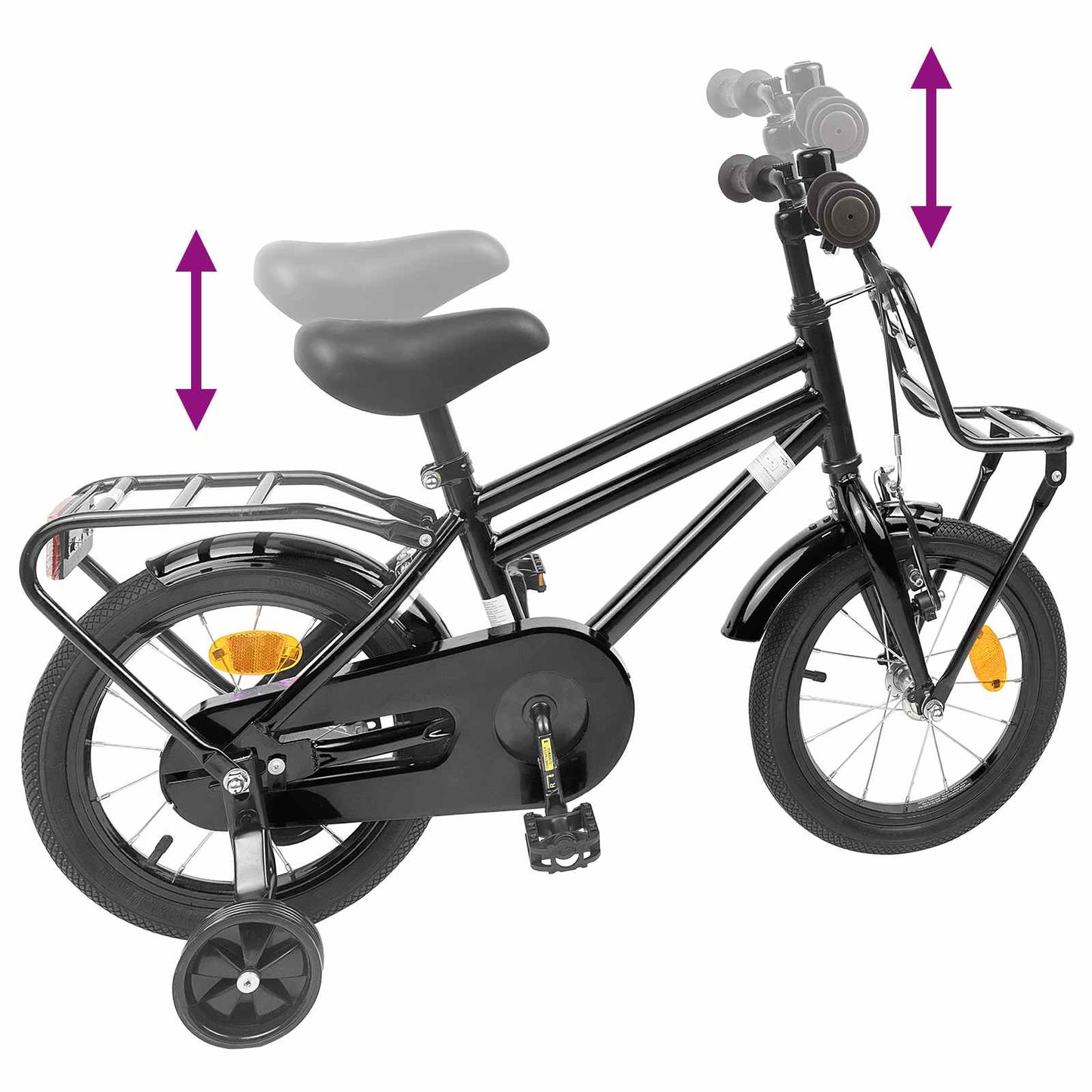 Kinderfahrrad 16 Zoll for 4-6 Years Old Schwarz