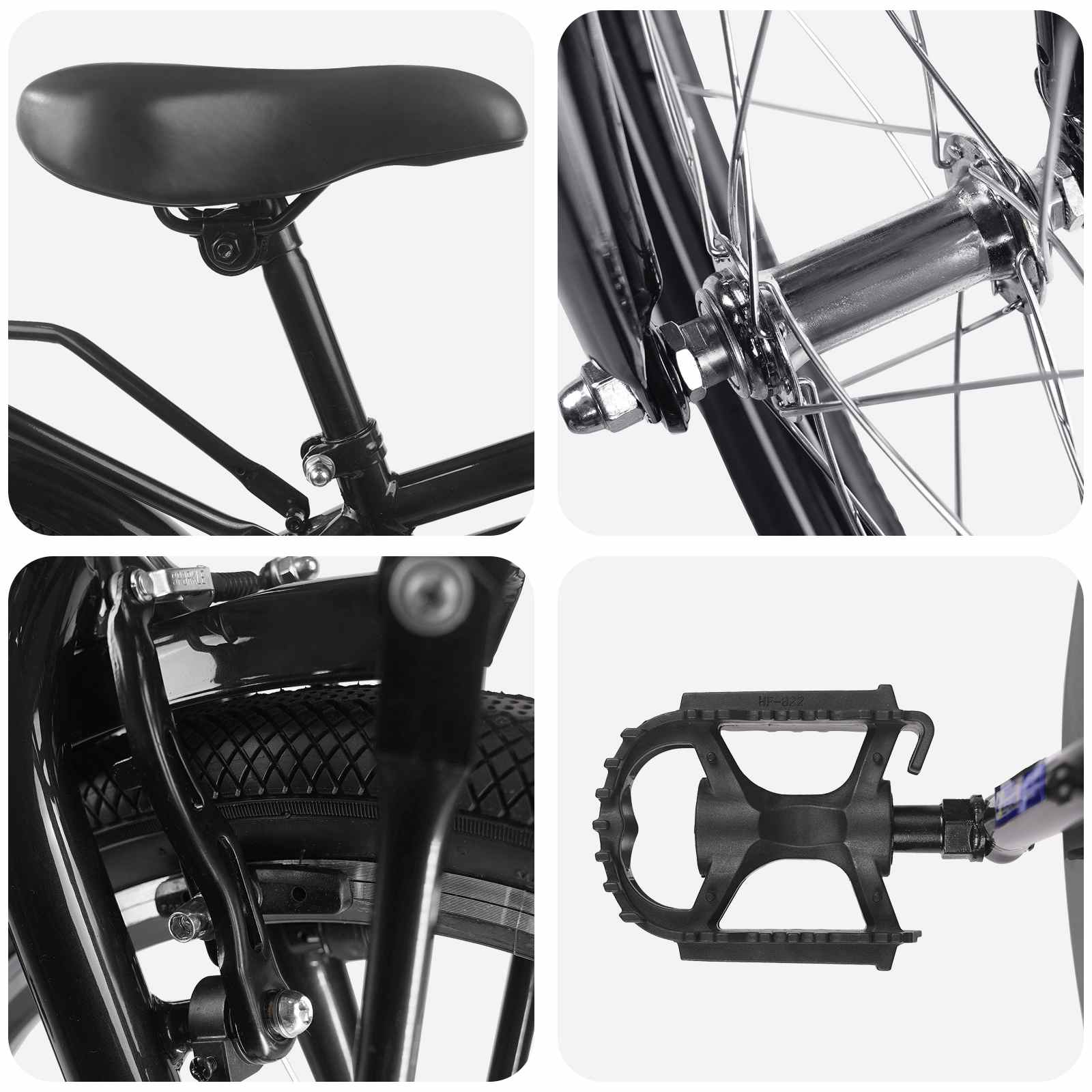 Kinderfahrrad 18 Zoll for 5-7 Years Old Schwarz