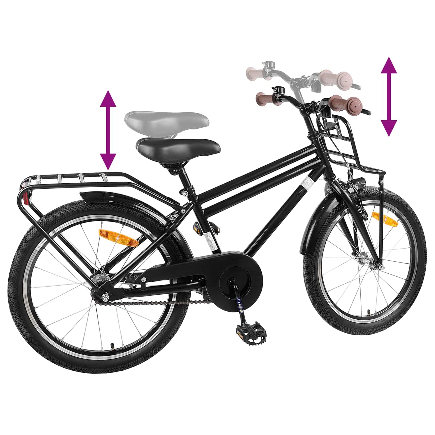 Kinderfahrrad 18 Zoll for 5-7 Years Old Schwarz