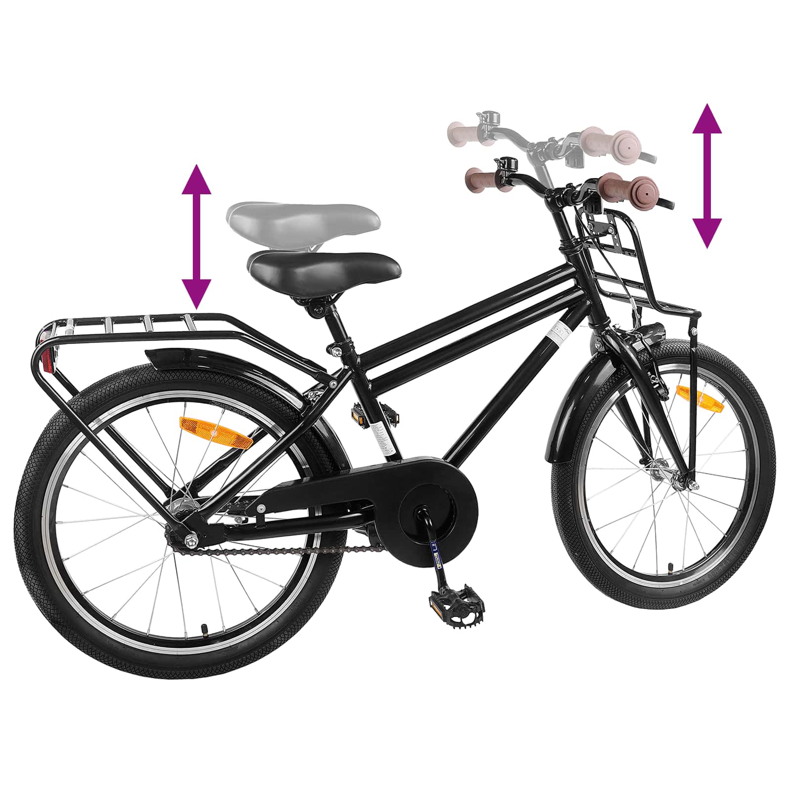 Kinderfahrrad 18 Zoll for 5-7 Years Old Schwarz