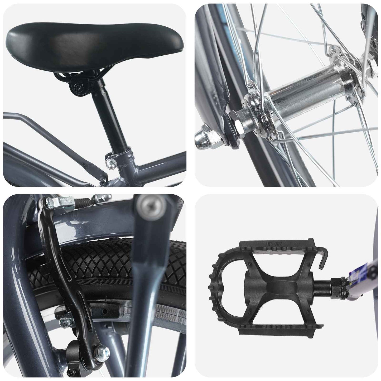 Kinderfahrrad 18 Zoll for 5-7 Years Old Dunkelgrau