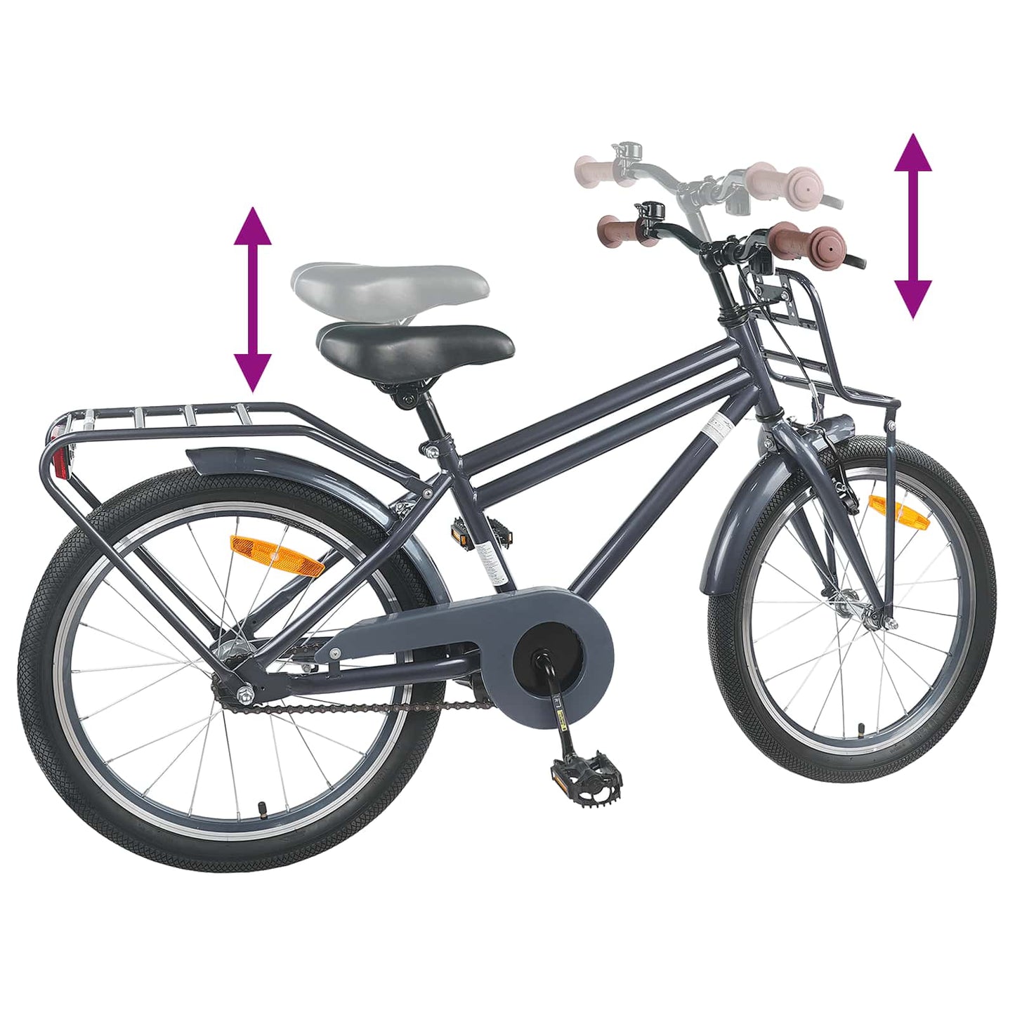 Kinderfahrrad 22 Zoll for 7-12 Years Old Dunkelgrau