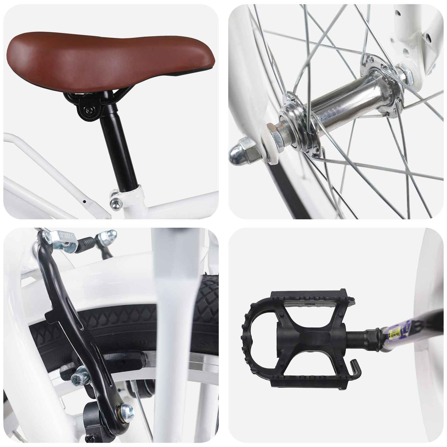 Kinderfahrrad 18 Zoll for 5-7 Years Old Weiß