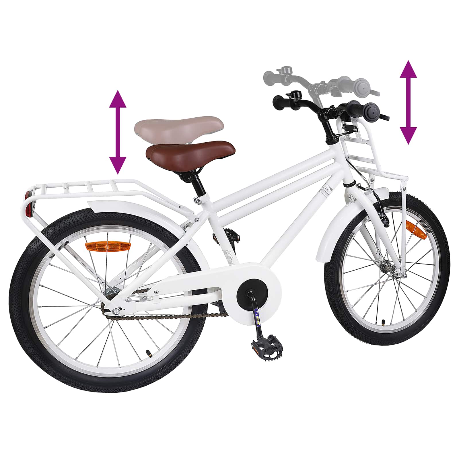 Kinderfahrrad 18 Zoll for 5-7 Years Old Weiß