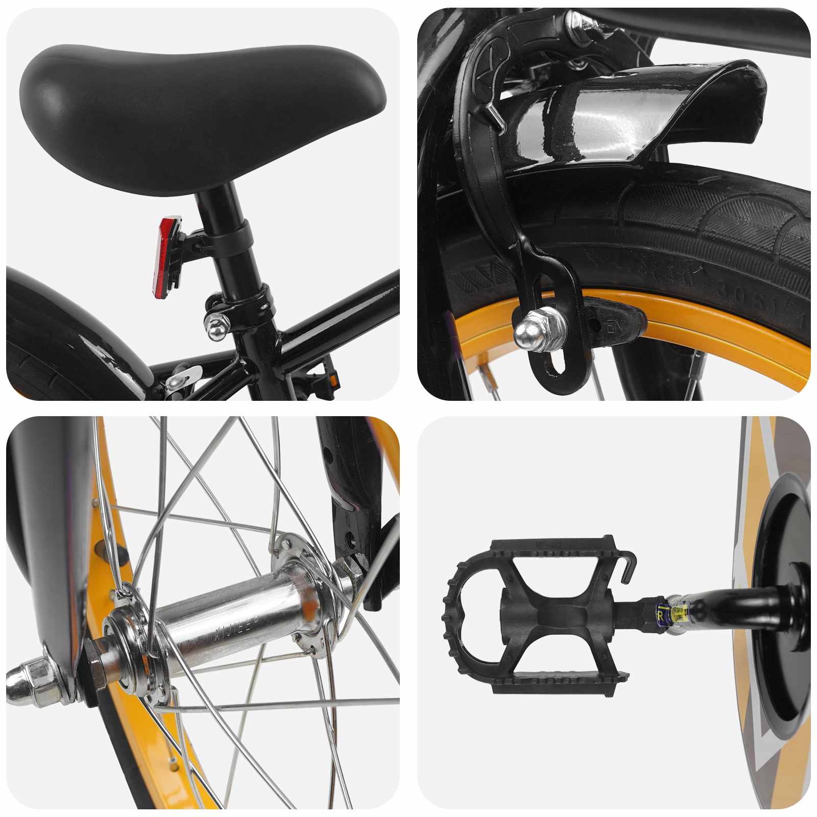 Kinderfahrrad 16 Zoll for 4-6 Years Old Schwarz