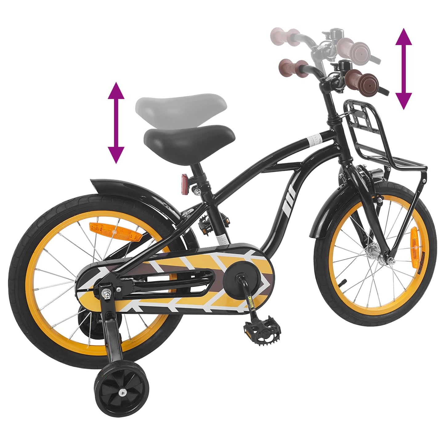 Kinderfahrrad 16 Zoll for 4-6 Years Old Schwarz