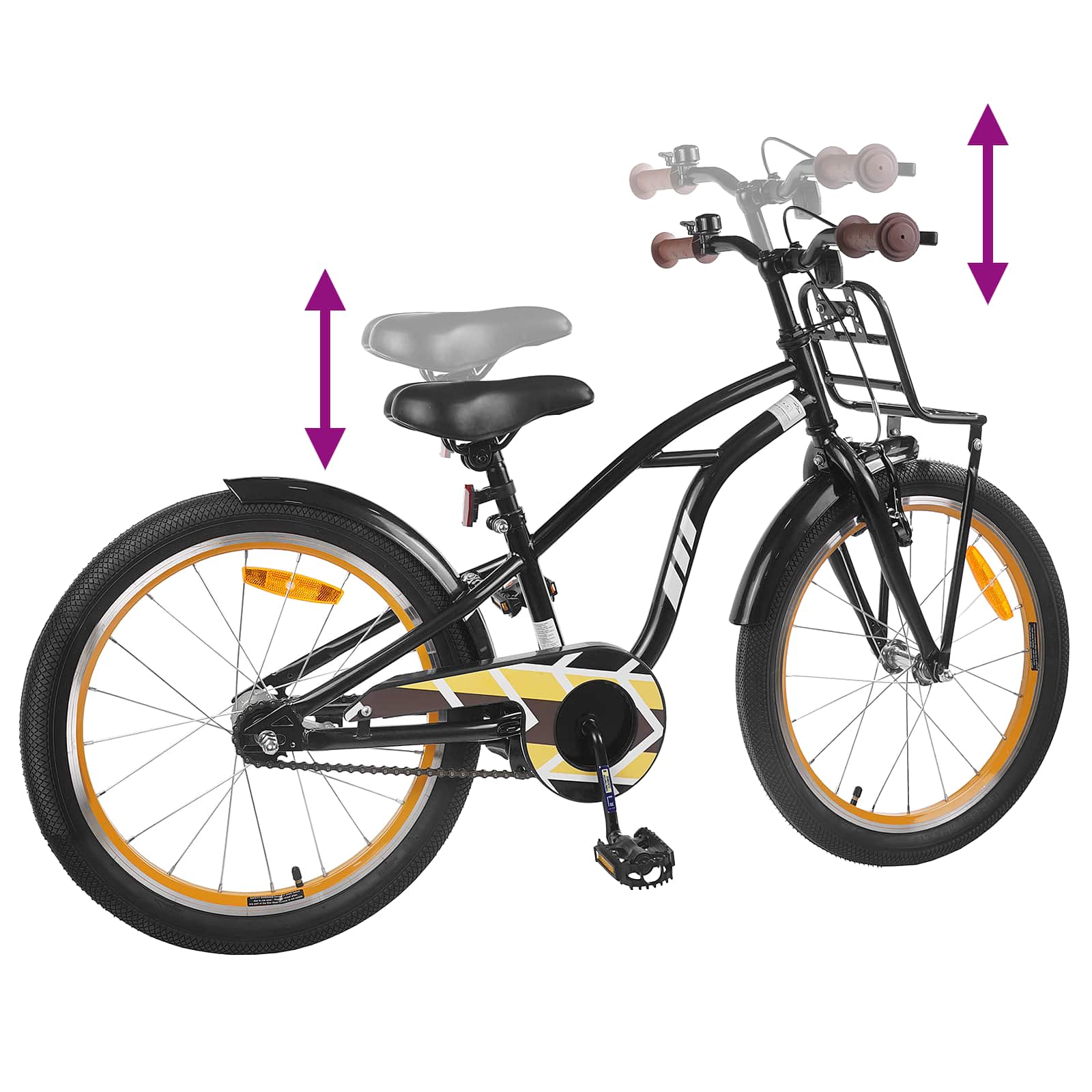 Kinderfahrrad 18 Zoll for 5-7 Years Old Schwarz