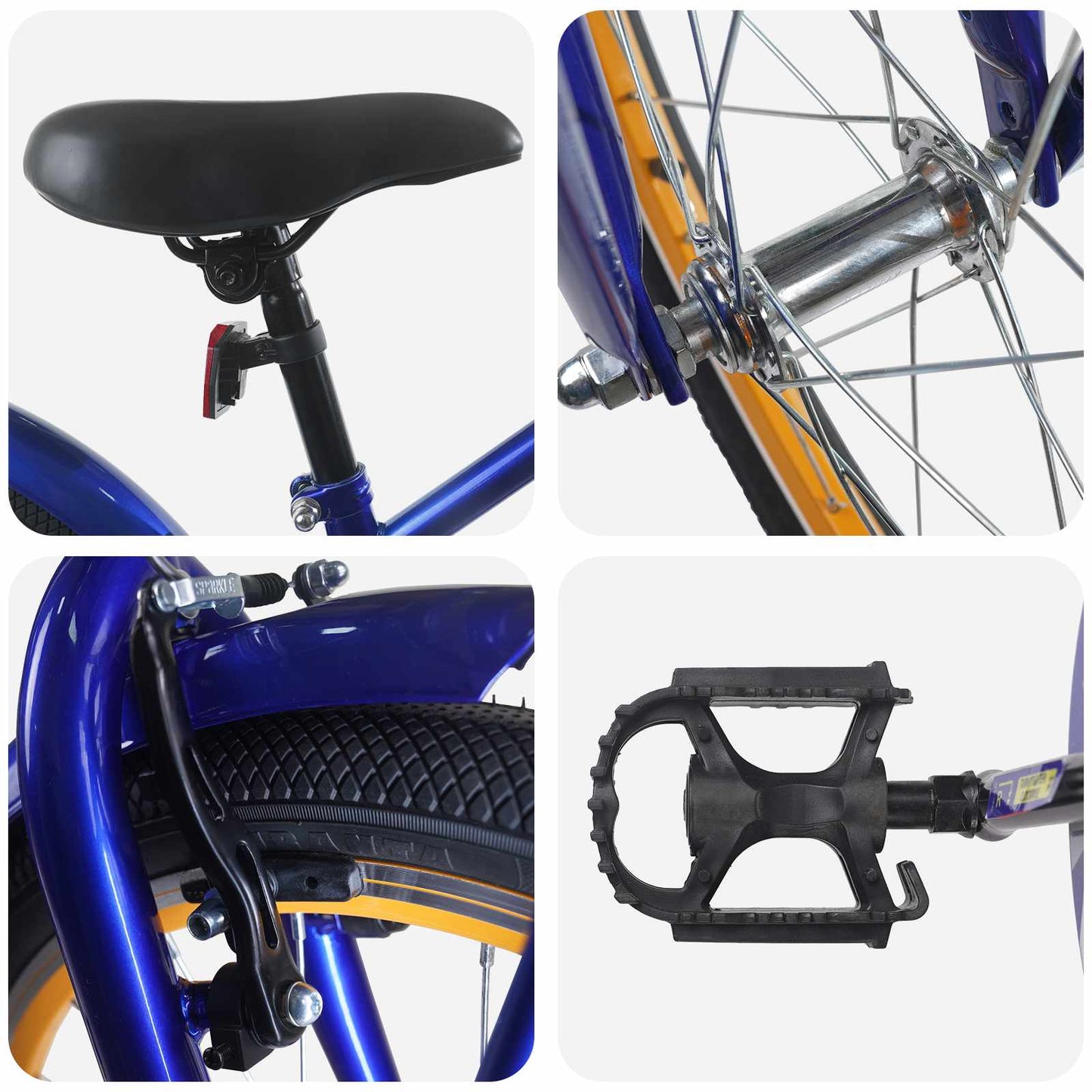 Kinderfahrrad 22 Zoll für 7-12 Jahre alt Dunkelblau