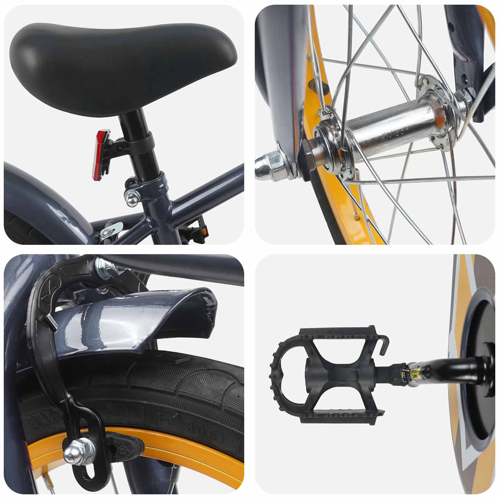 Kinderfahrrad 16 Zoll for 4-6 Years Old Dunkelgrau