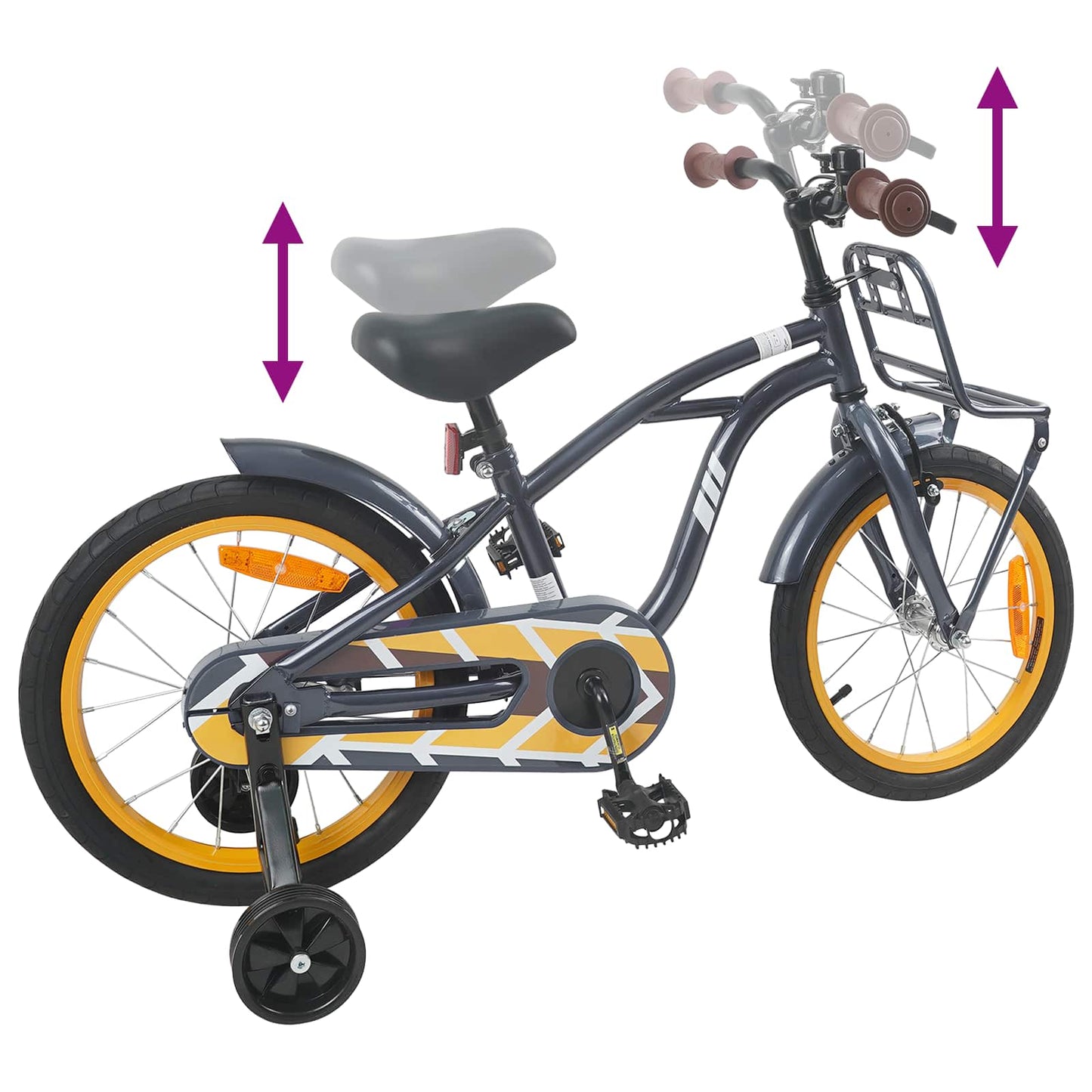 Kinderfahrrad 16 Zoll for 4-6 Years Old Dunkelgrau