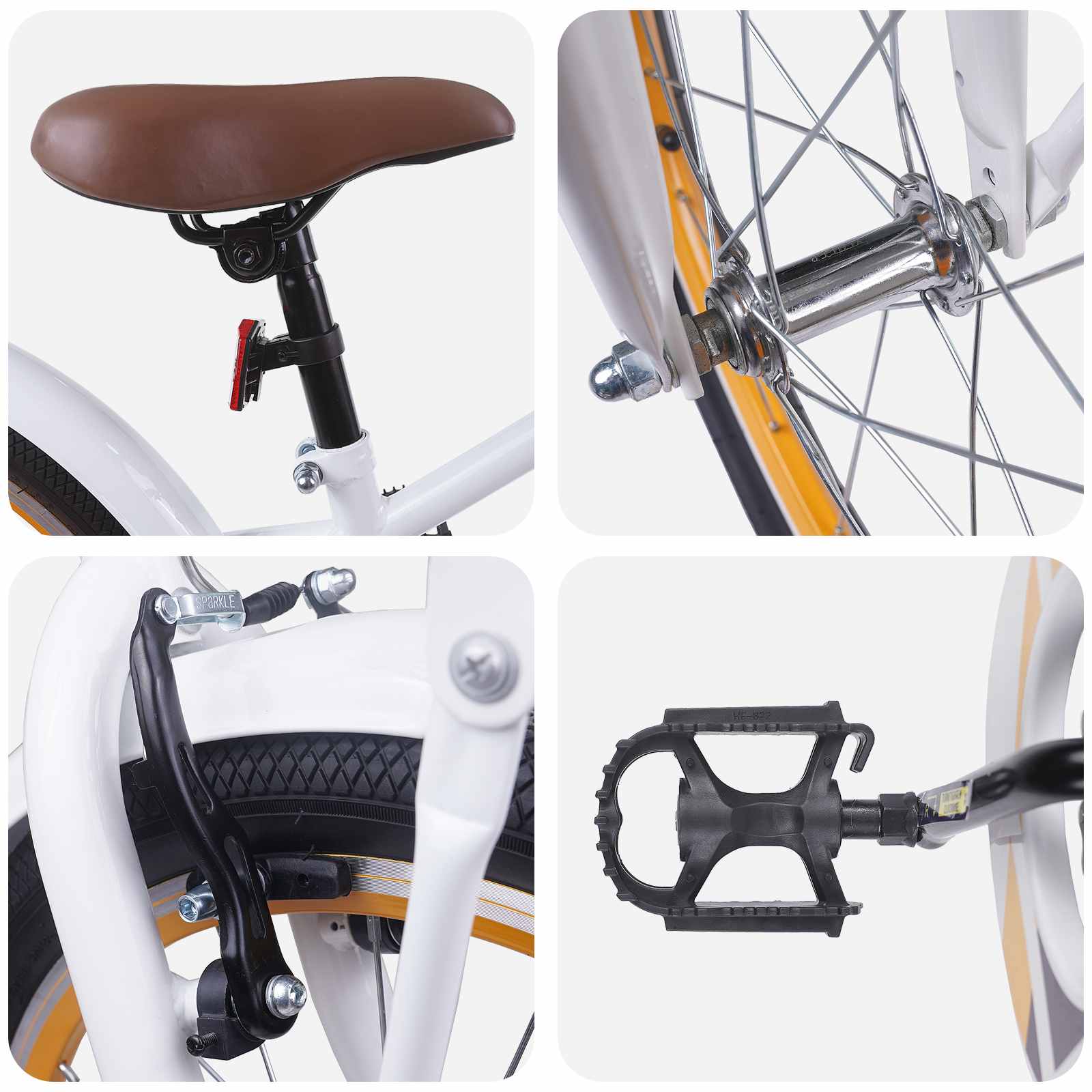 Kinderfahrrad 18 Zoll for 5-7 Years Old Weiß