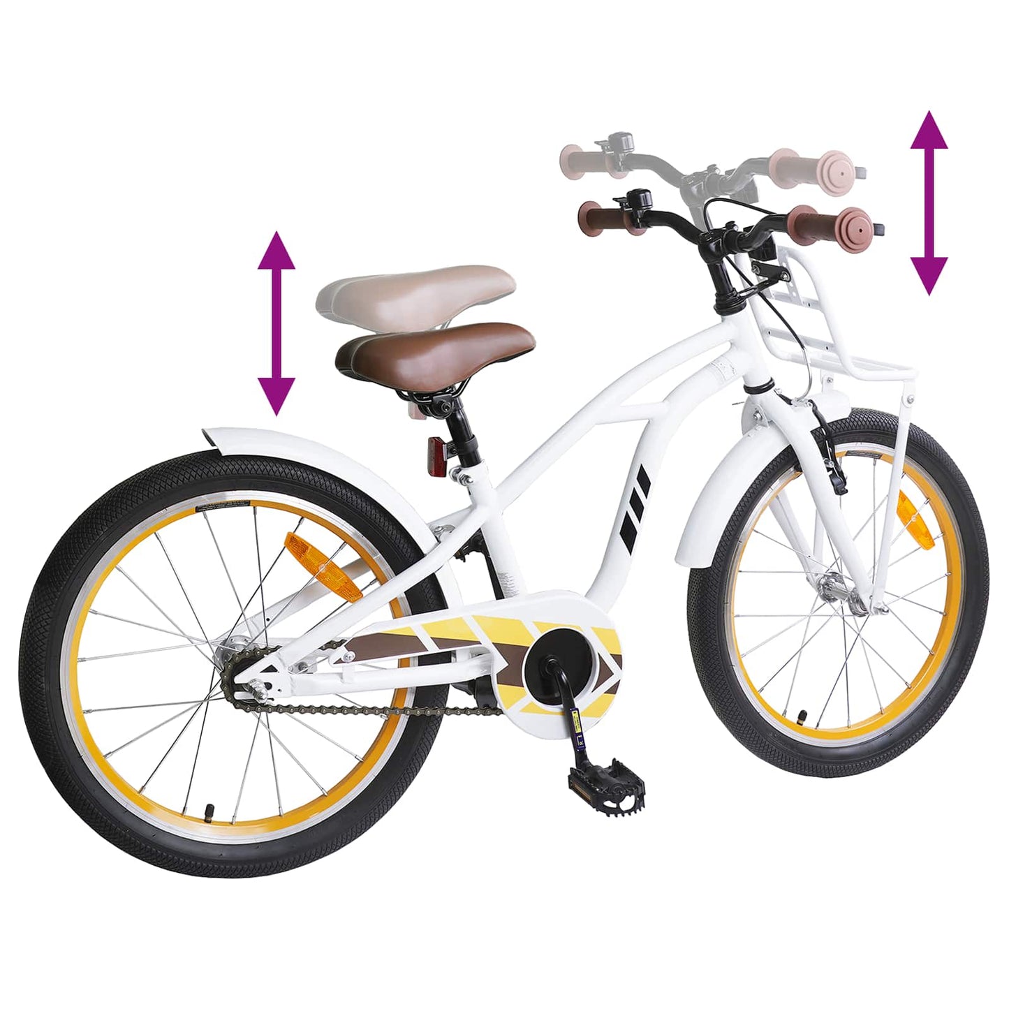 Kinderfahrrad 18 Zoll for 5-7 Years Old Weiß