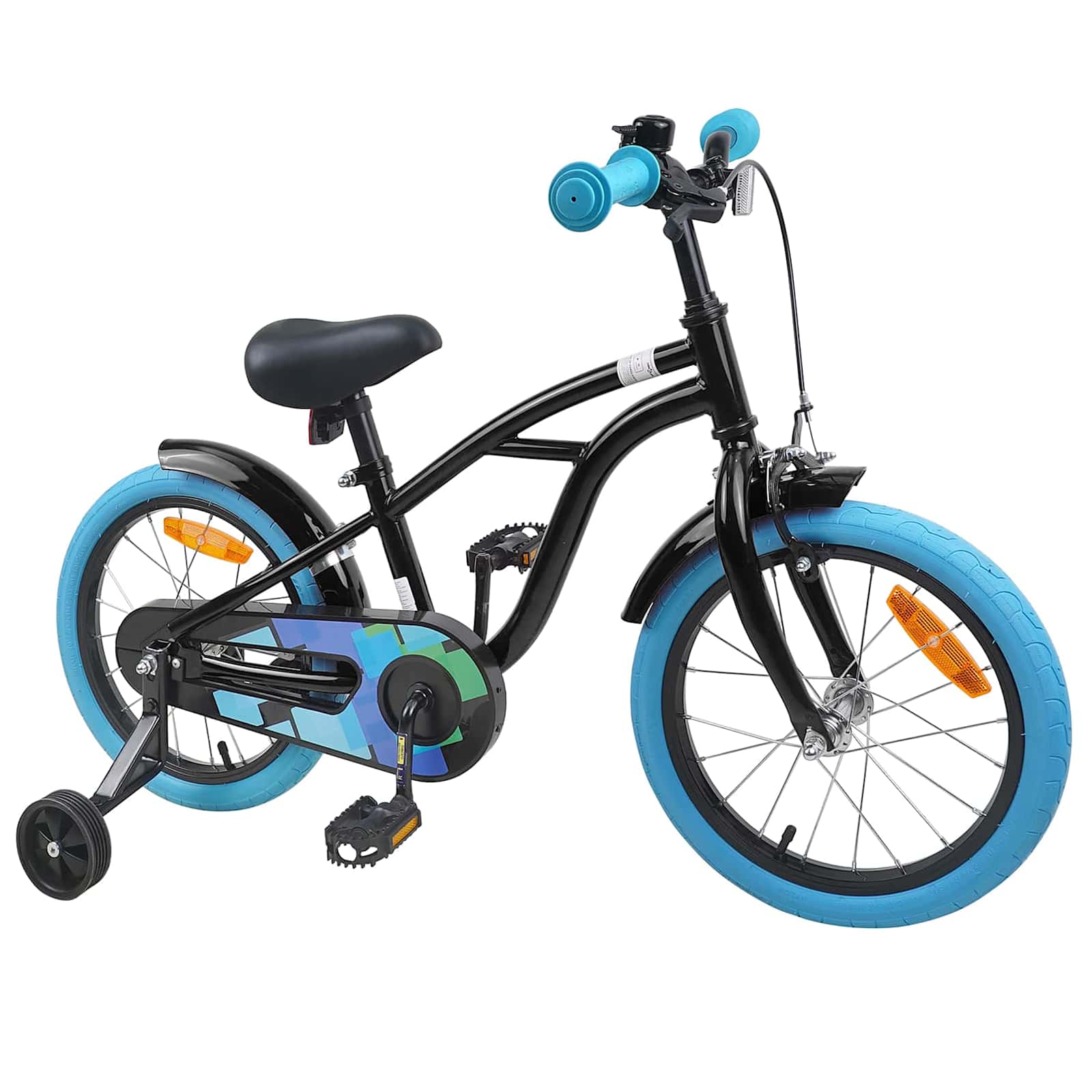 Kinderfahrrad 16 Zoll für 4-6 Jahre alt Schwarz