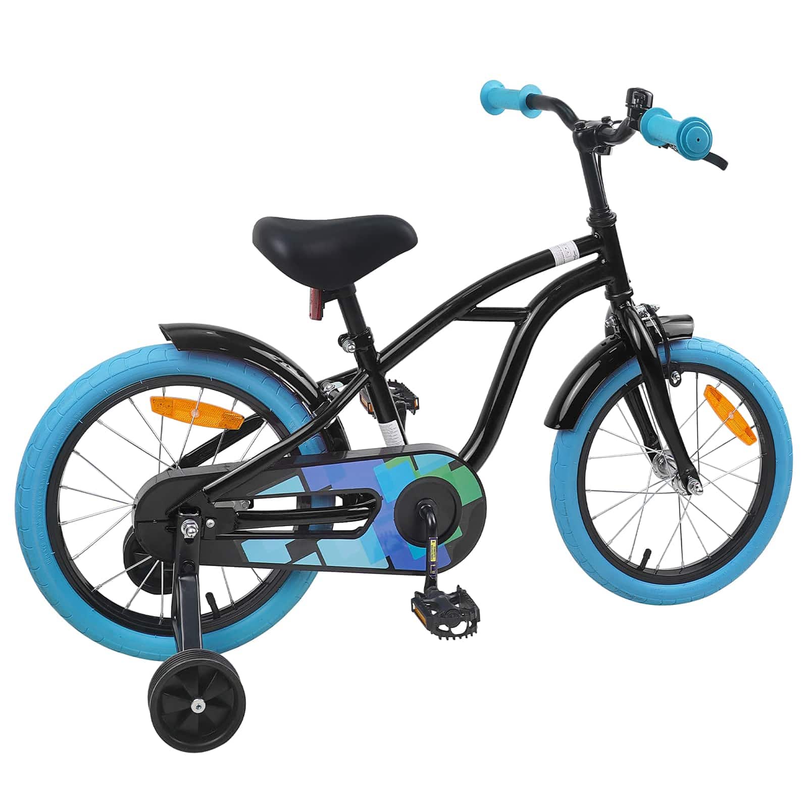 Kinderfahrrad 16 Zoll für 4-6 Jahre alt Schwarz