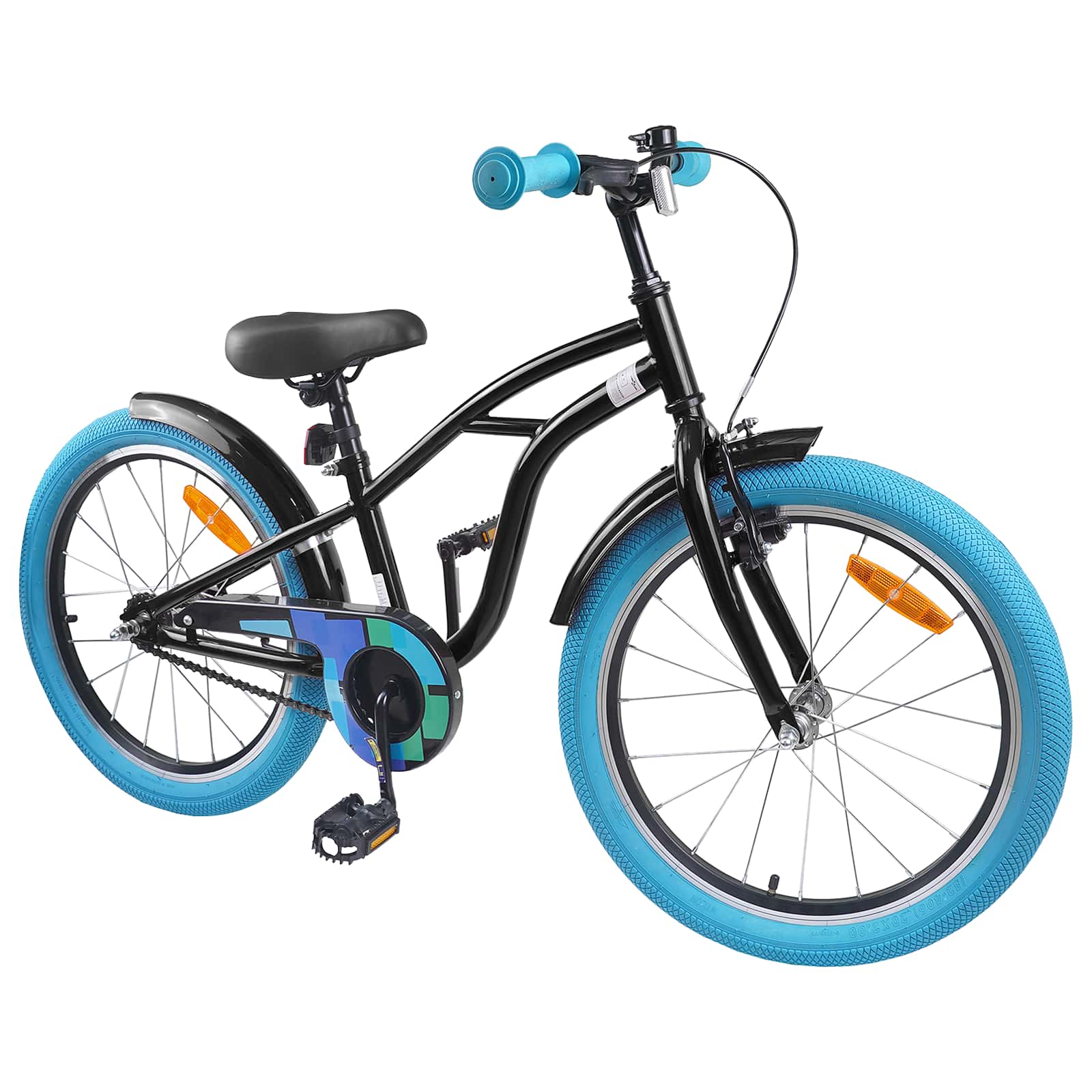 Kinderfahrrad 20 Zoll für 6-11 Jahre alt Schwarz
