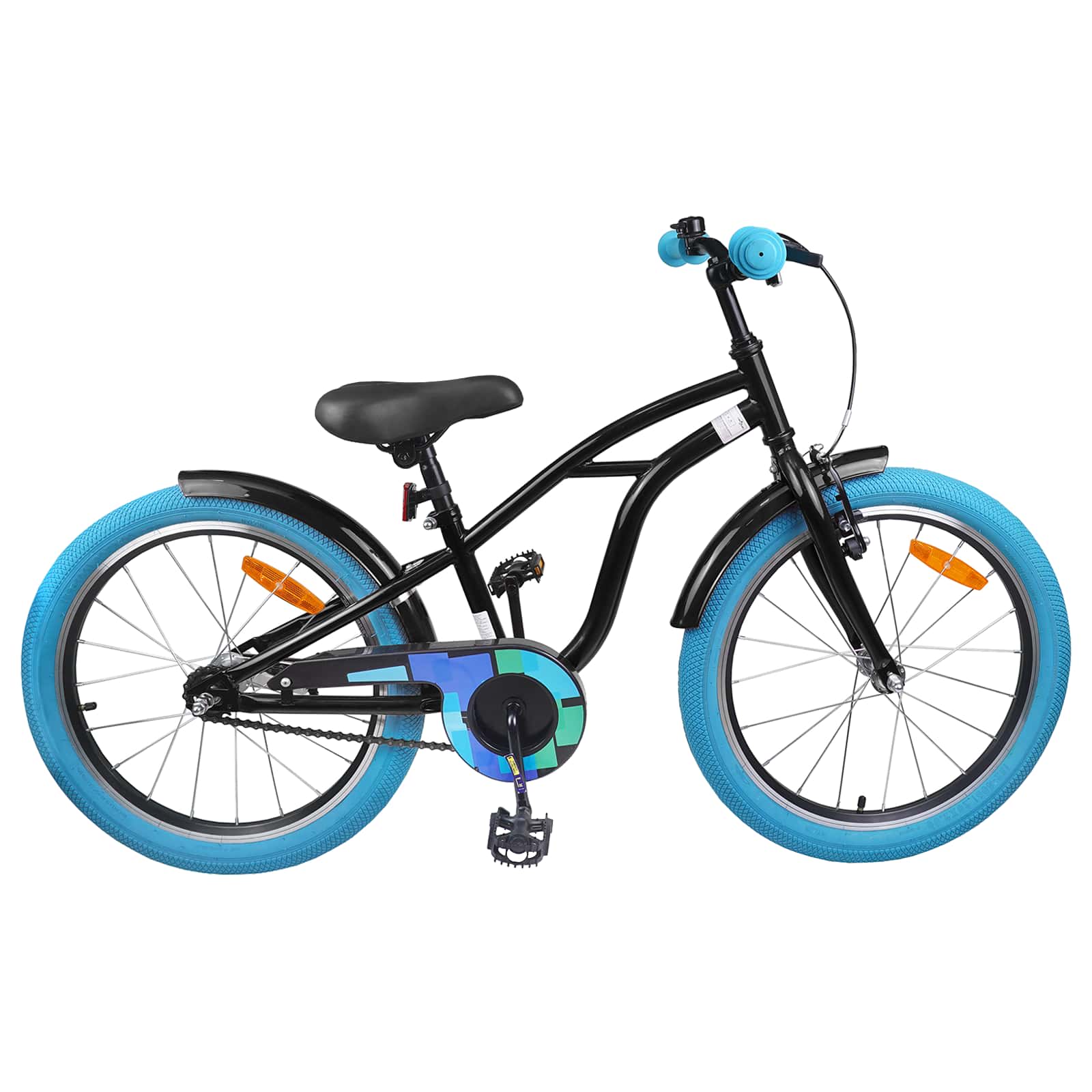 Kinderfahrrad 22 Zoll für 7-12 Jahre alt Schwarz