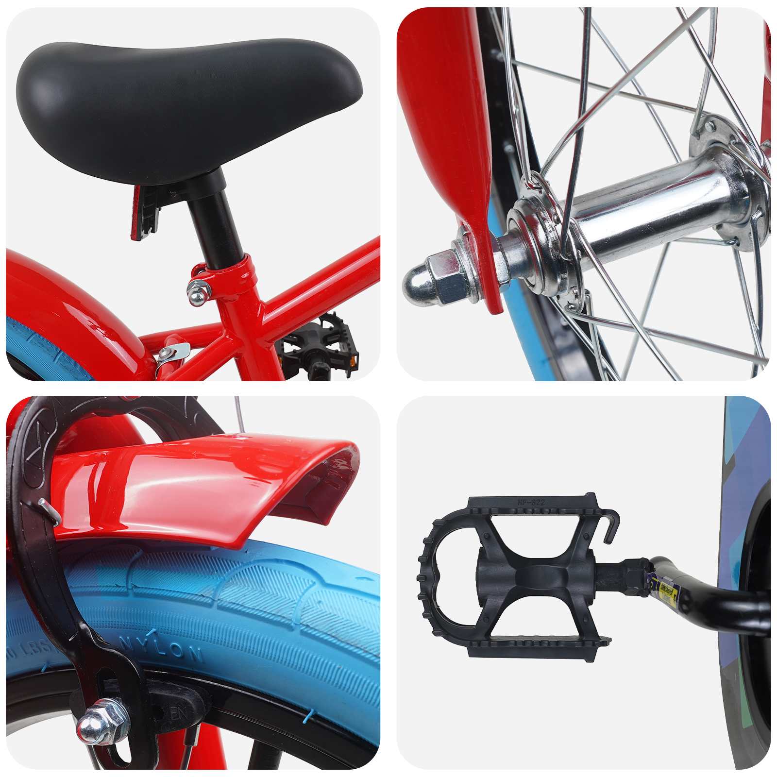 Kinderfahrrad 16 Zoll für 4-6 Jahre alt Rot