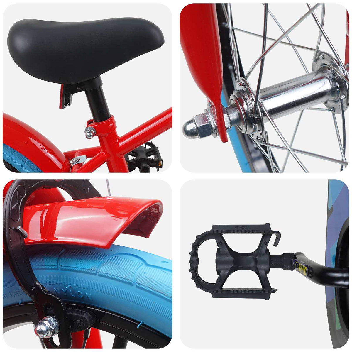 Kinderfahrrad 16 Zoll für 4-6 Jahre alt Rot