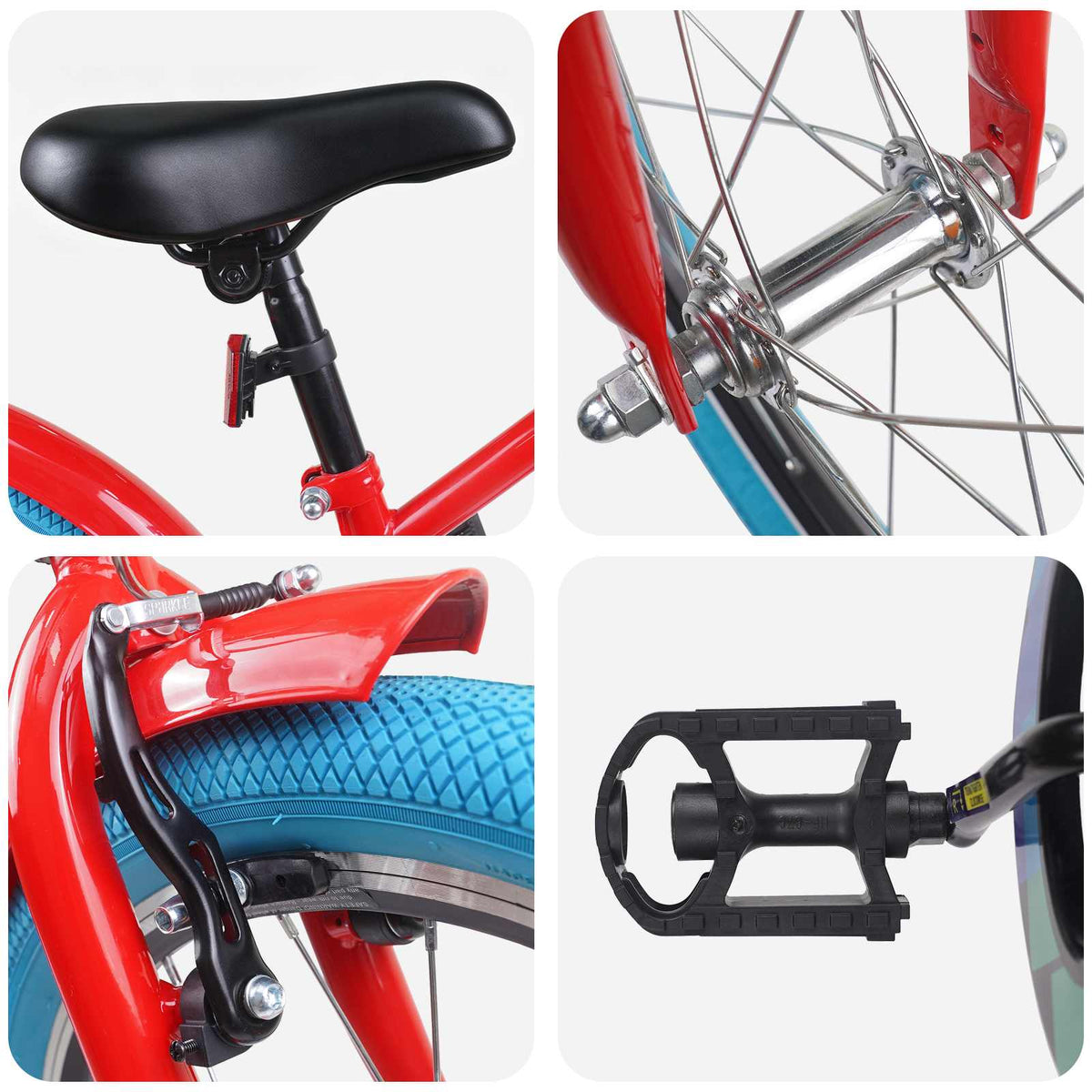 Kinderfahrrad 20 Zoll für 6-11 Jahre alt Rot