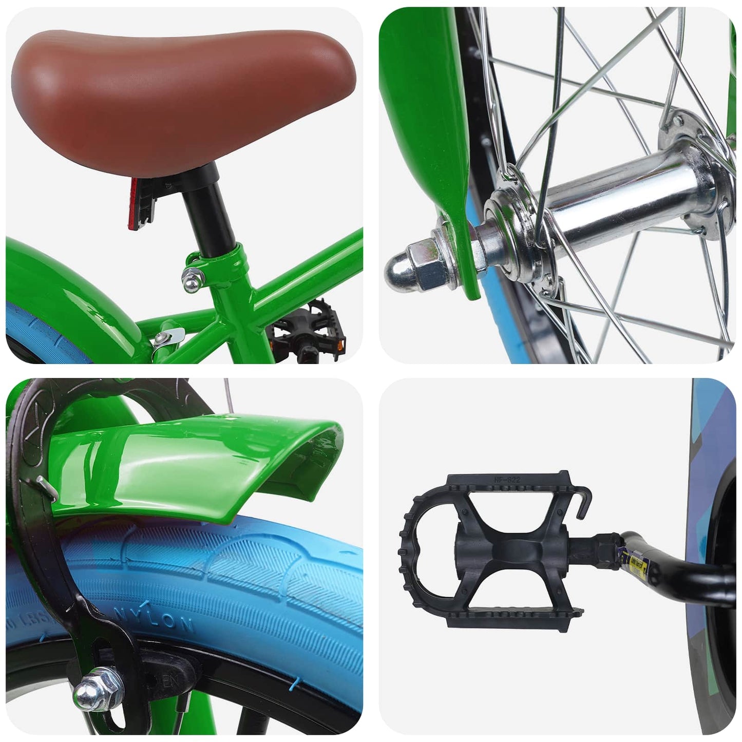 Kinderfahrrad 16 Zoll für 4-6 Jahre alt Grün