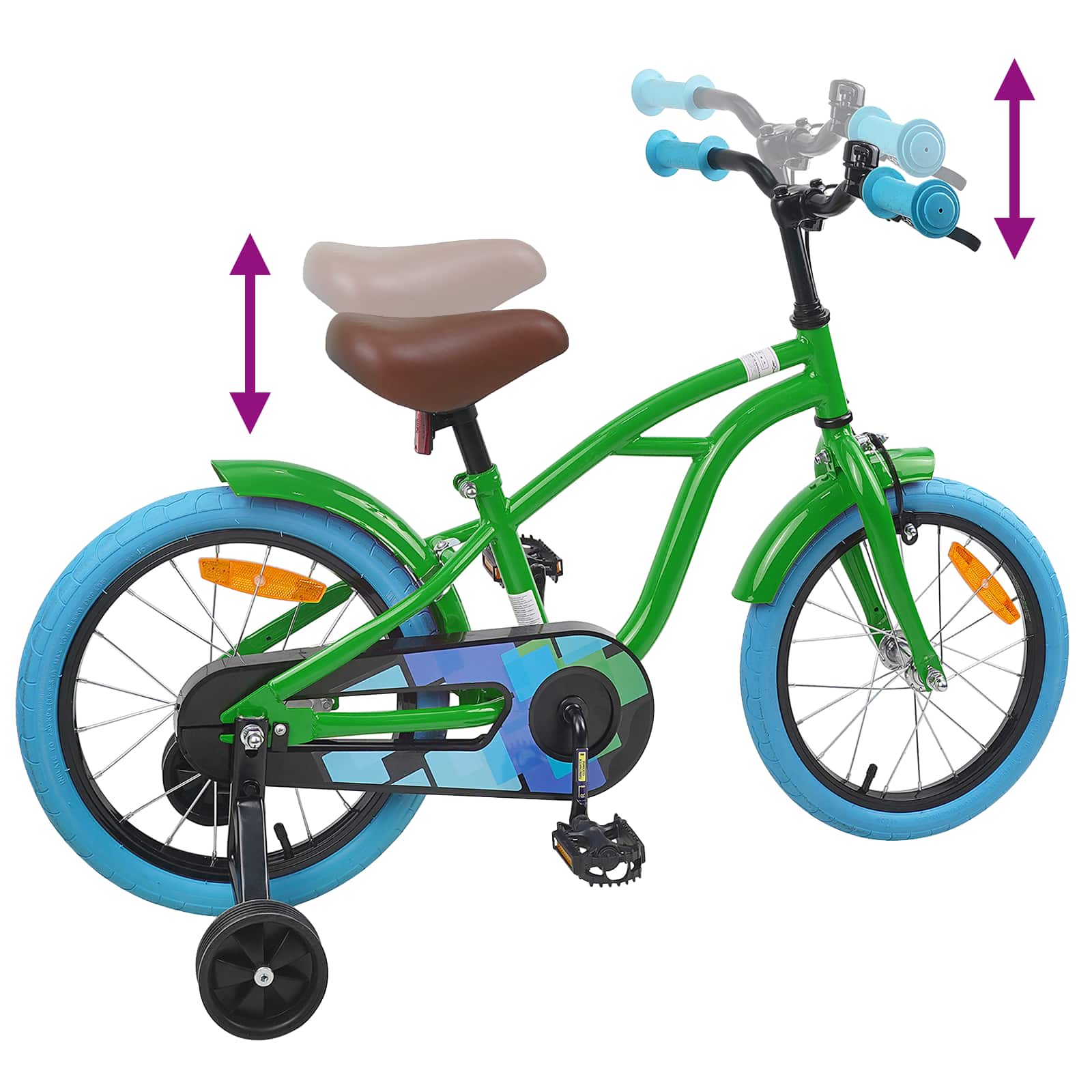 Kinderfahrrad 16 Zoll für 4-6 Jahre alt Grün