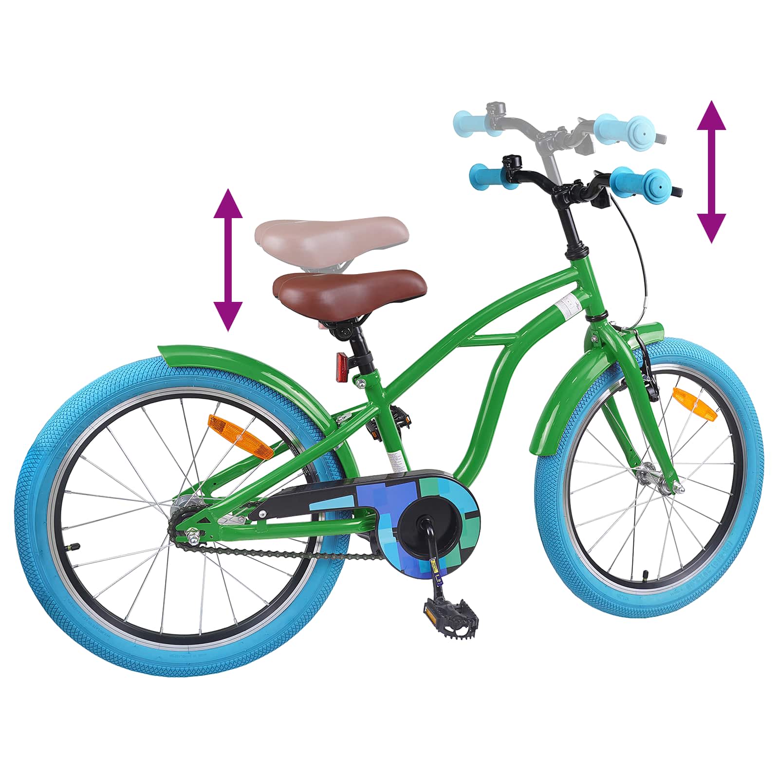 Kinderfahrrad 18 Zoll für 5-7 Jahre alt Grün