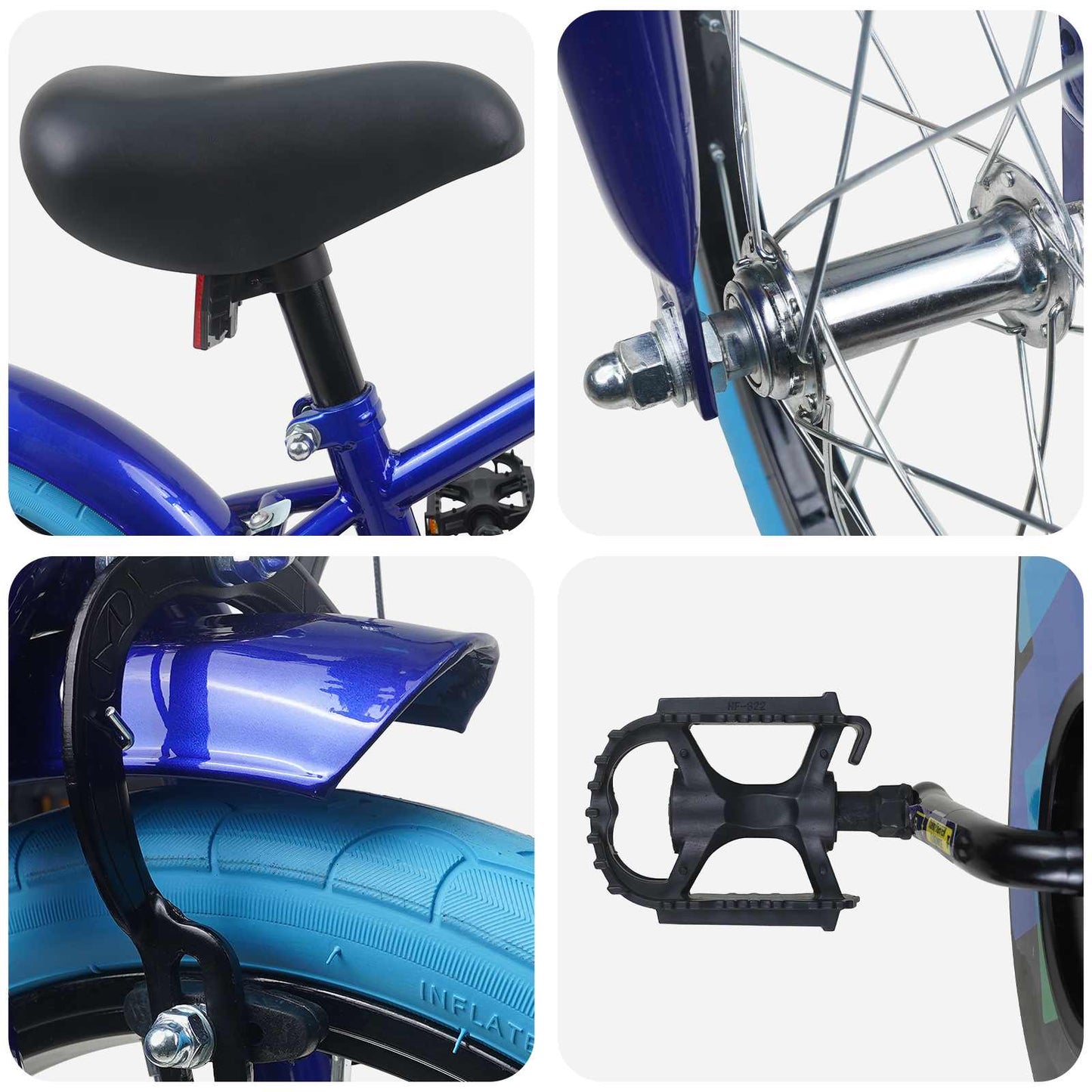 Kinderfahrrad 16 Zoll für 4-6 Jahre alt Dunkelblau