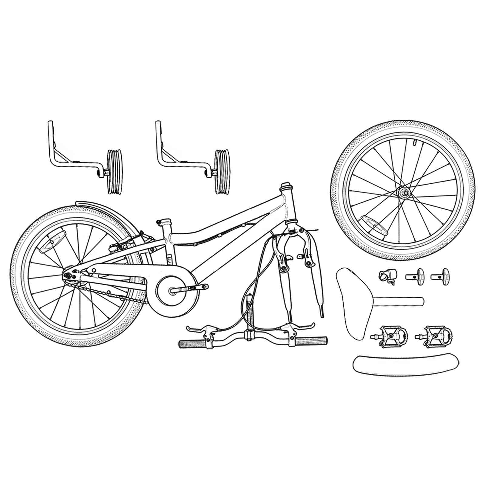 Kinderfahrrad 16 Zoll für 4-6 Jahre alt Dunkelblau