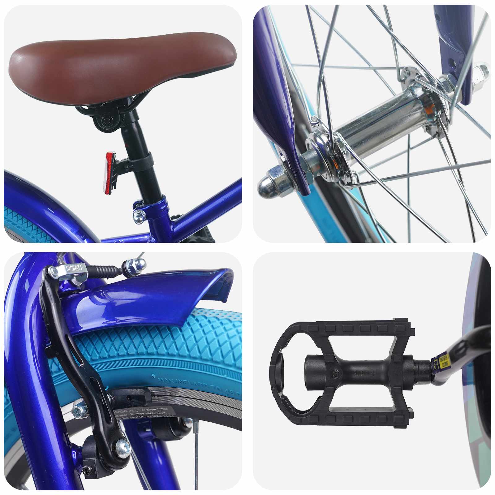 Kinderfahrrad 20 Zoll für 6-11 Jahre alt Dunkelblau