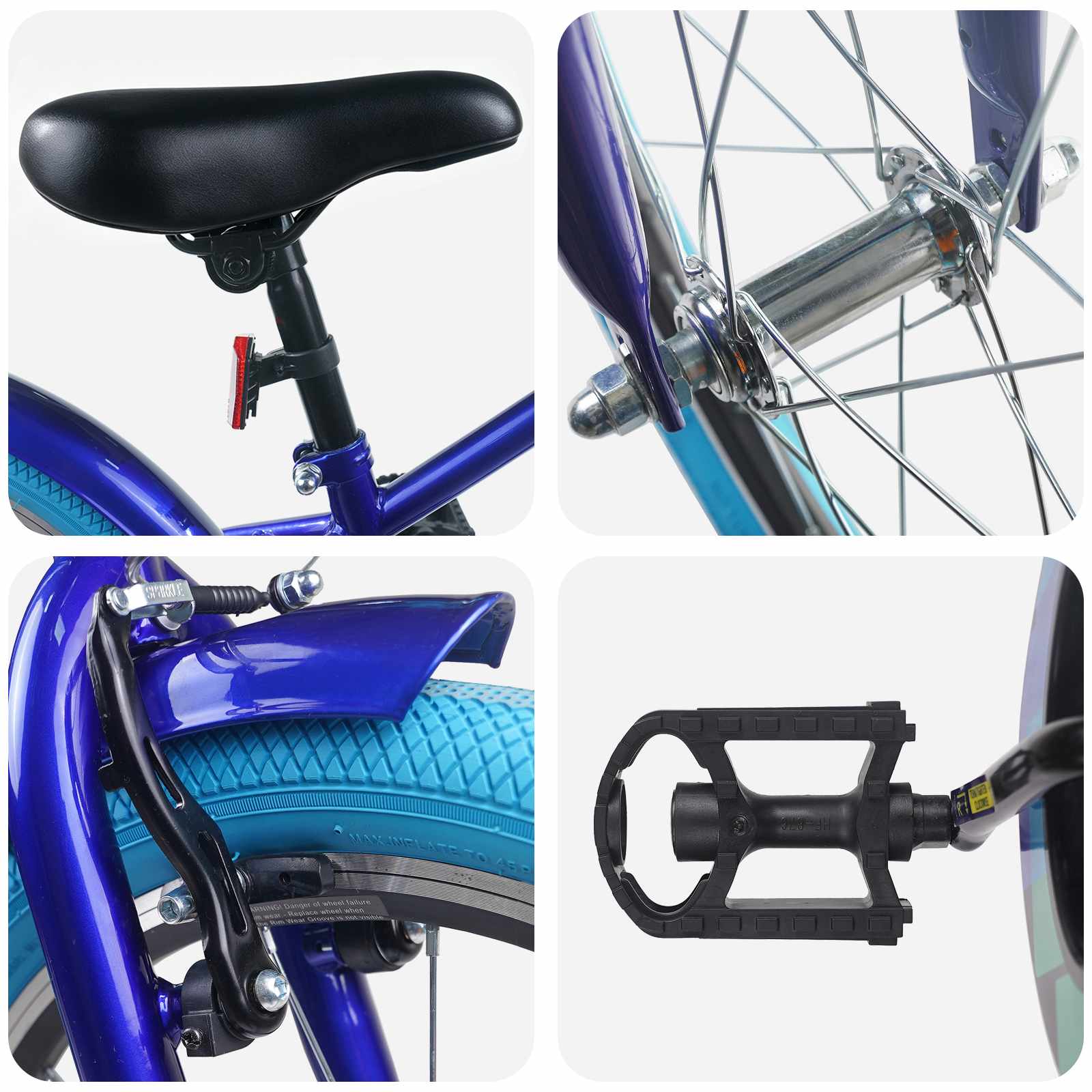 Kinderfahrrad 22 Zoll für 7-12 Jahre alt Dunkelblau