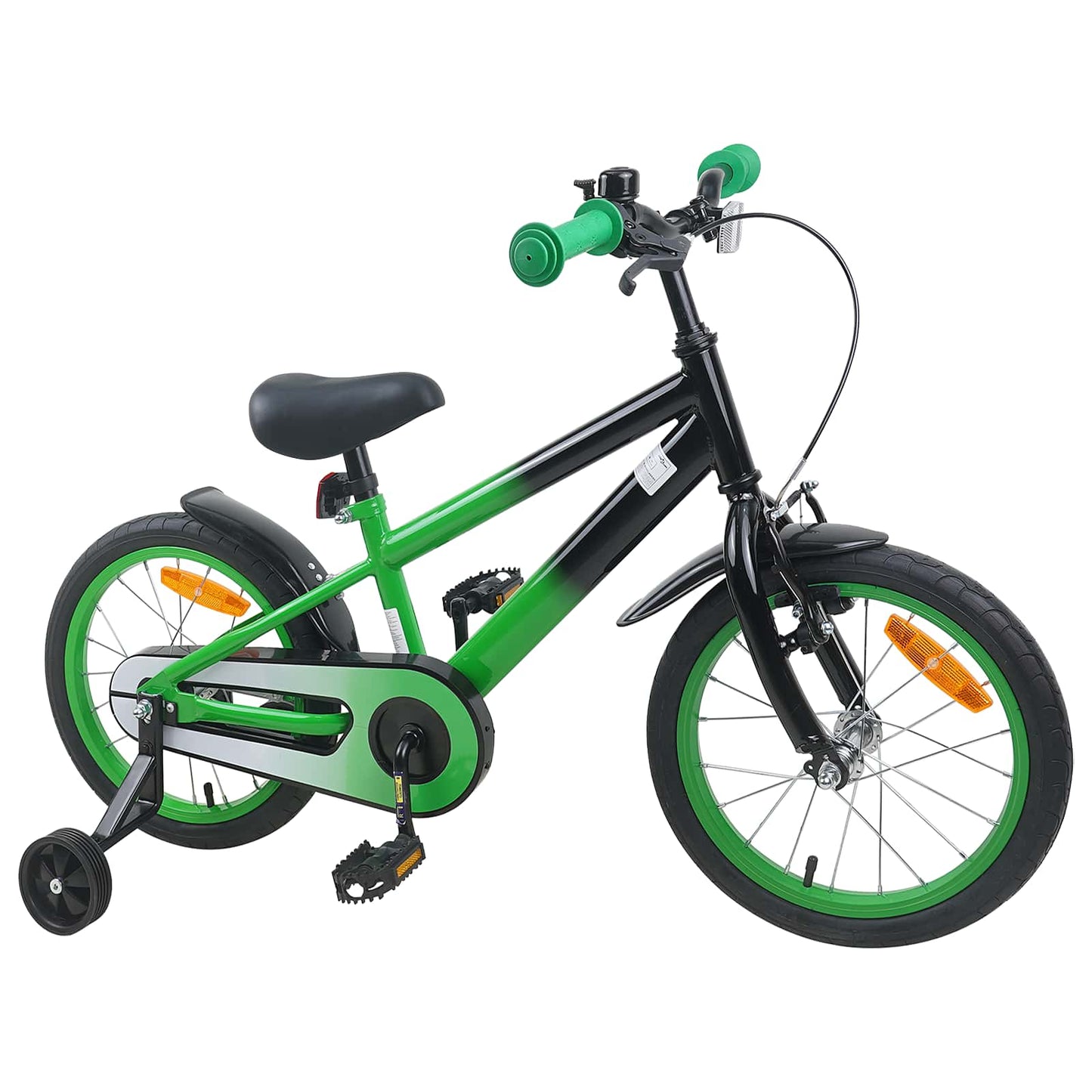 Kinderfahrrad 16 Zoll für 4-6 Jahre alt Grün Schwarz
