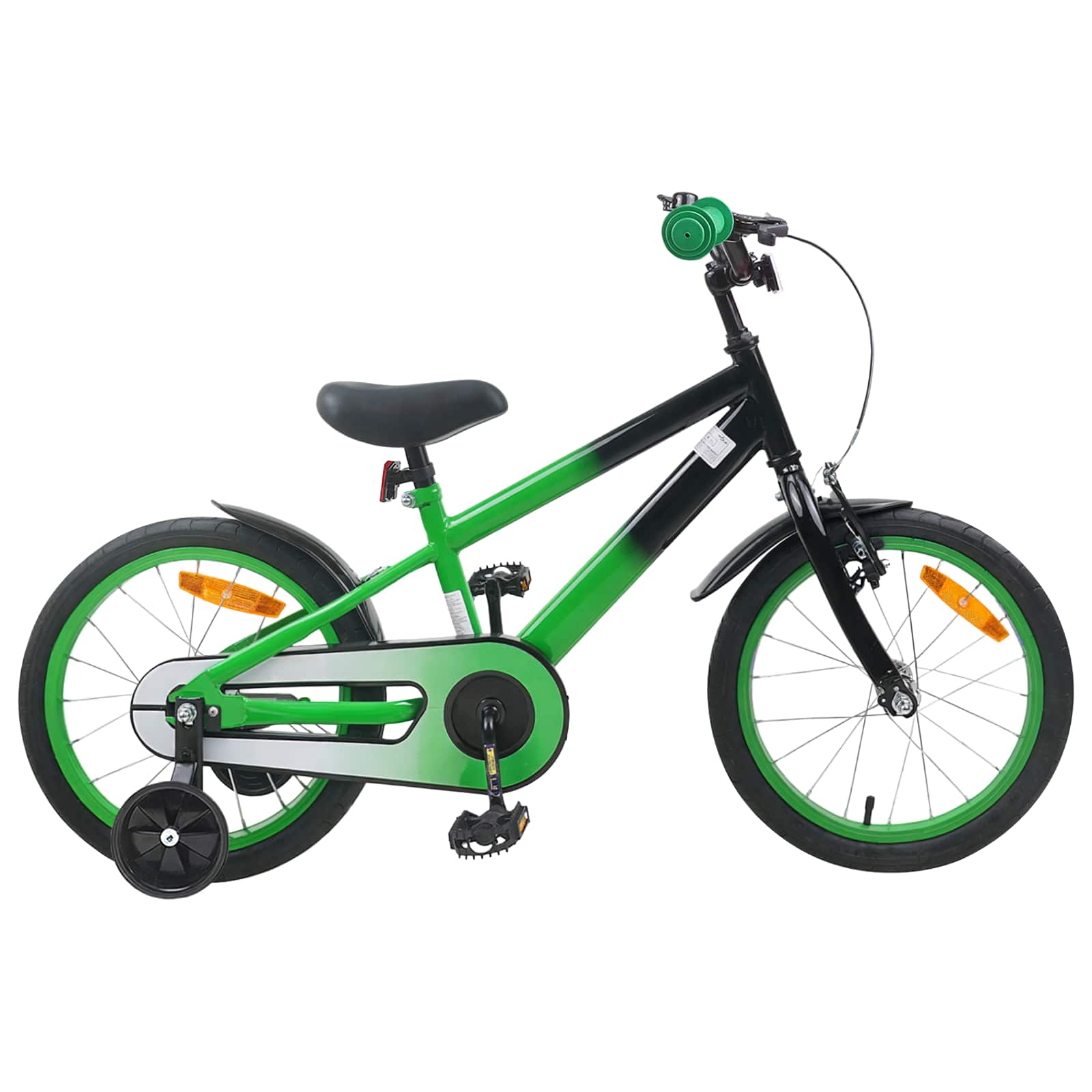 Kinderfahrrad 16 Zoll für 4-6 Jahre alt Grün Schwarz