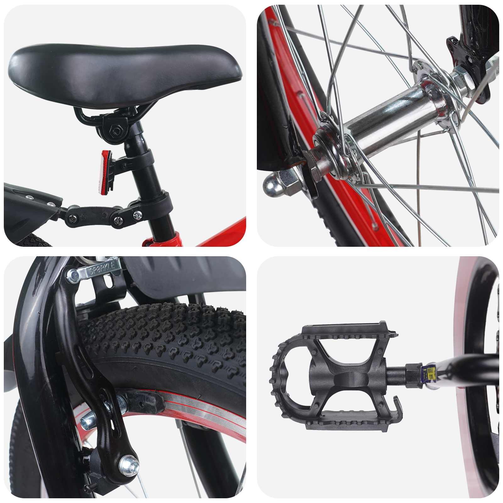Kinderfahrrad 20 Zoll für 6-11 Jahre alt Rot und Schwarz